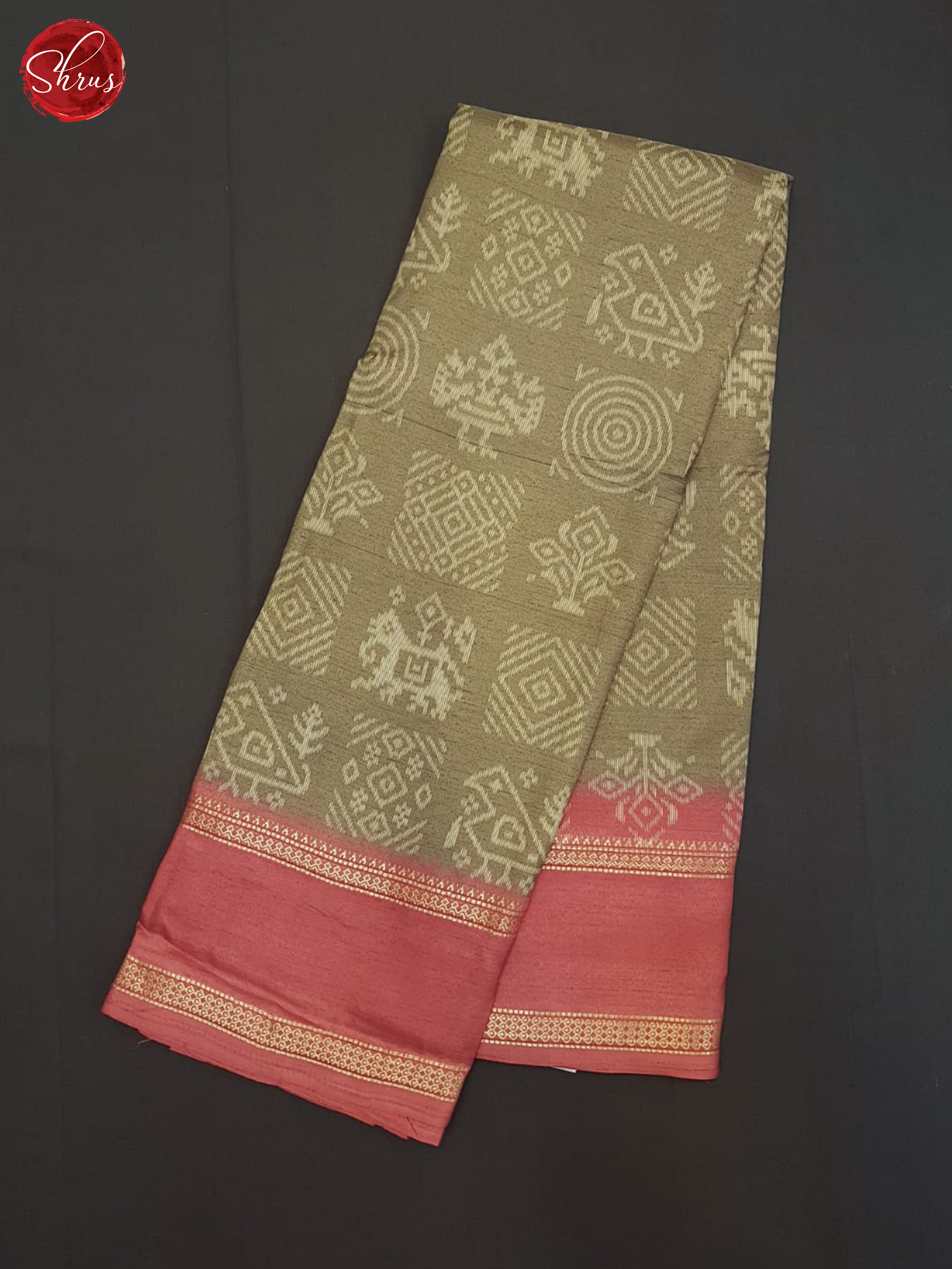 Brownish Grey And Pink- Semi Crepe Saree - Shop on ShrusEternity.com