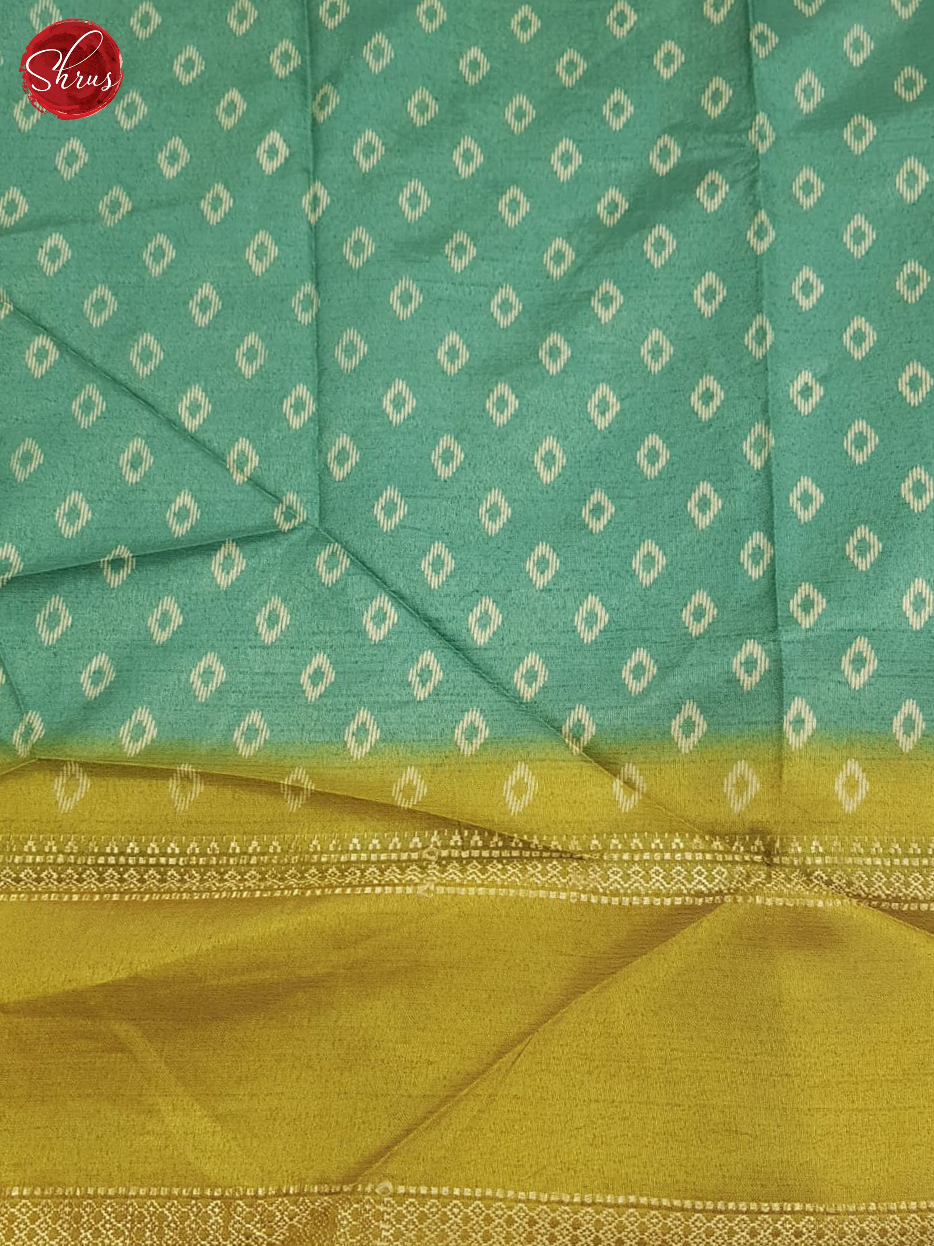 Green And Mustard- Semi crepe saree - Shop on ShrusEternity.com