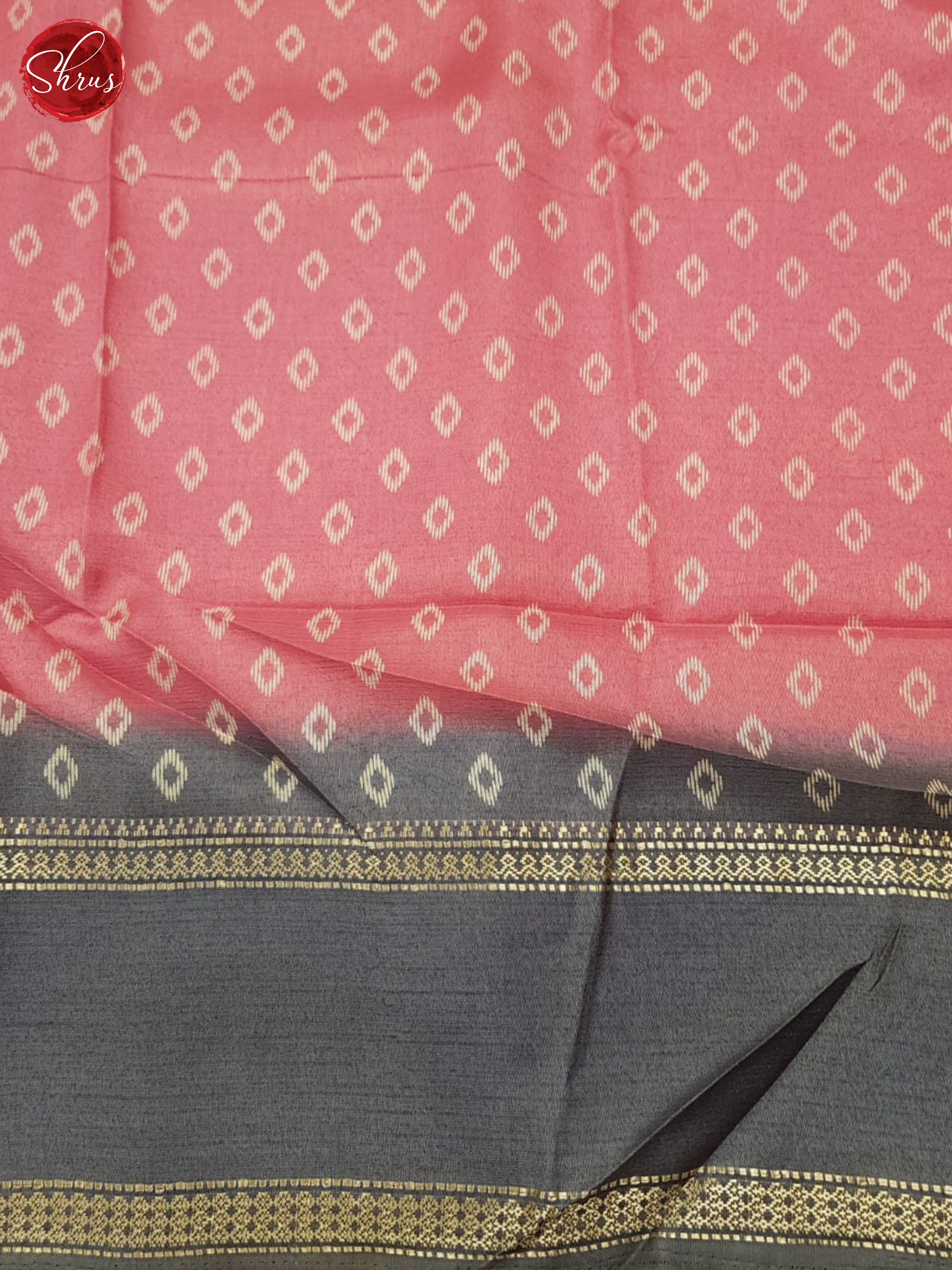 Pink And Grey- Semi crepe saree - Shop on ShrusEternity.com