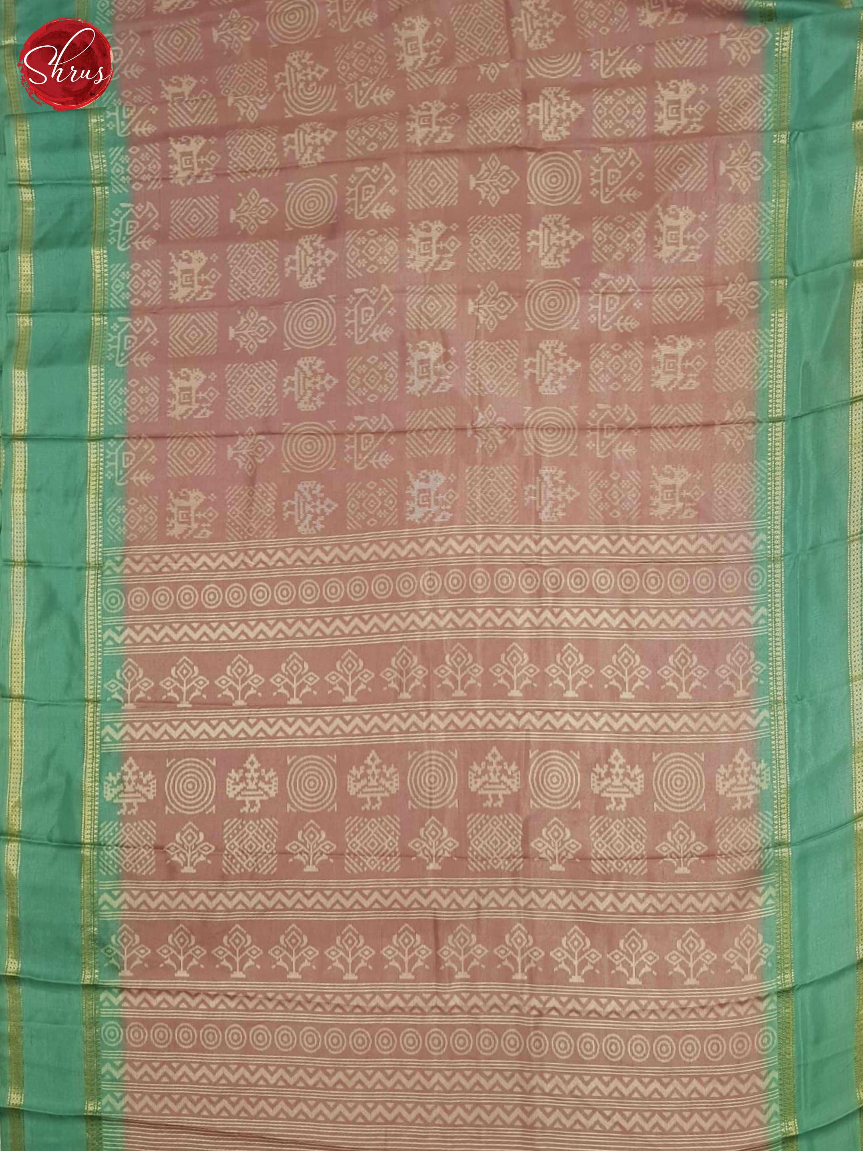 Dusty Pink And Green- Semi Crepe Saree - Shop on ShrusEternity.com