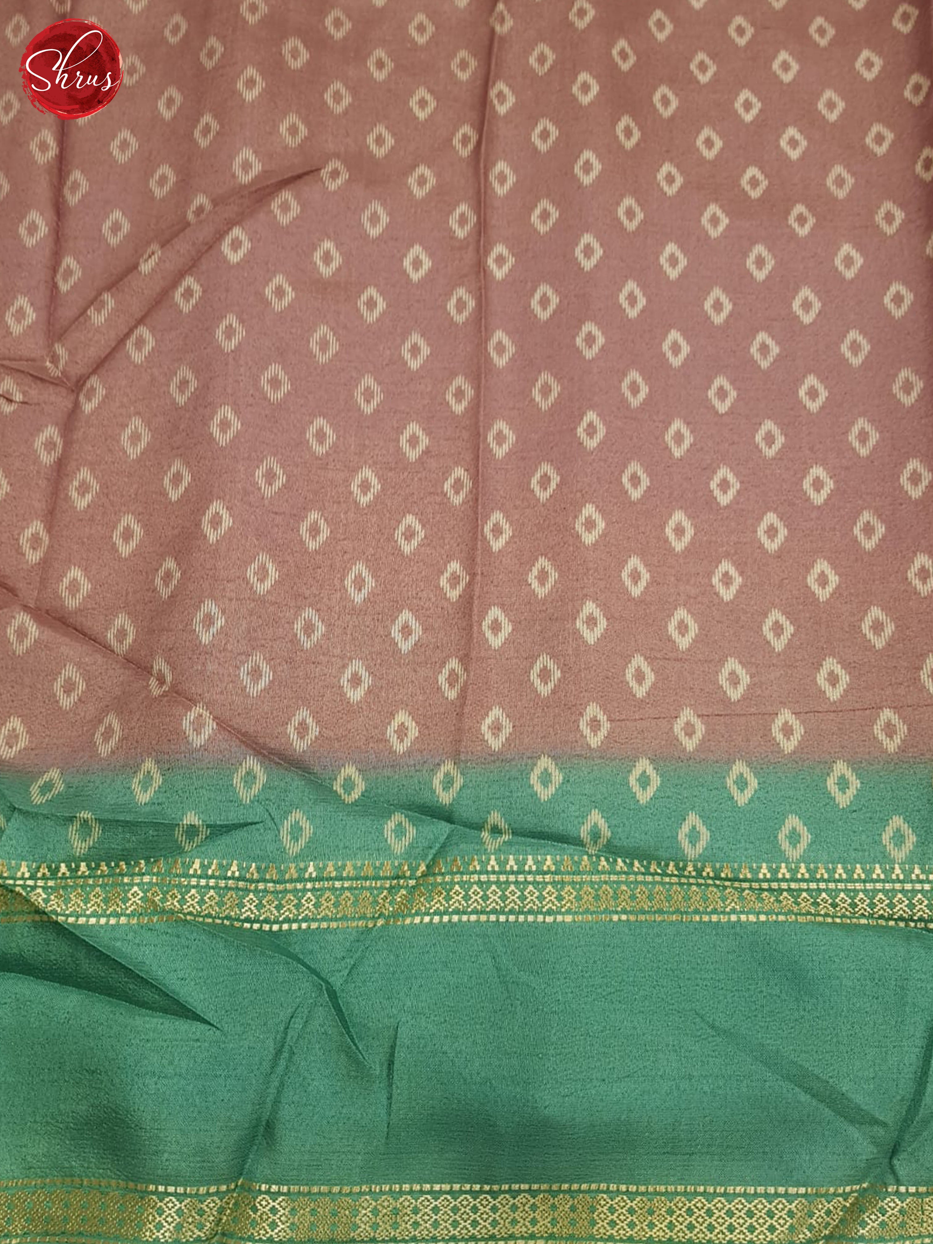 Dusty Pink And Green- Semi Crepe Saree - Shop on ShrusEternity.com