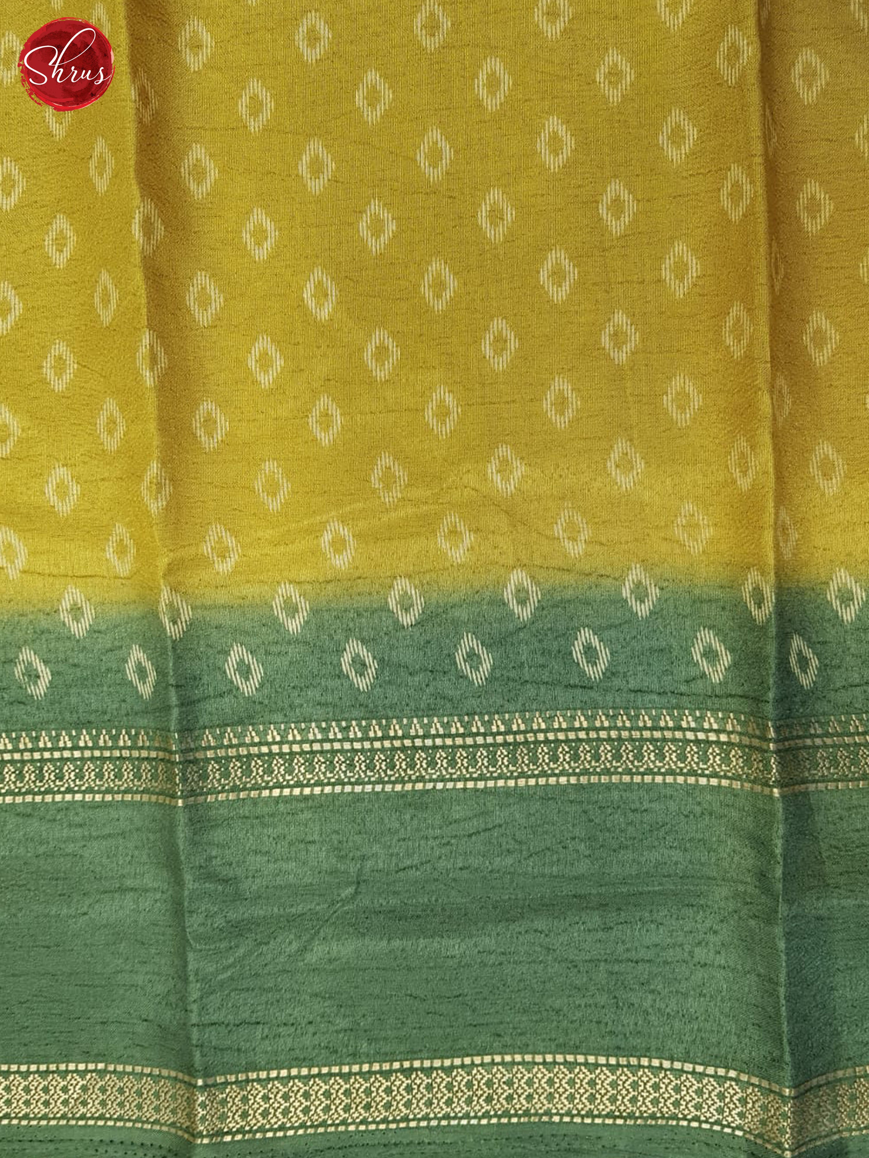 Mustard And Green- semi crepe saree - Shop on ShrusEternity.com