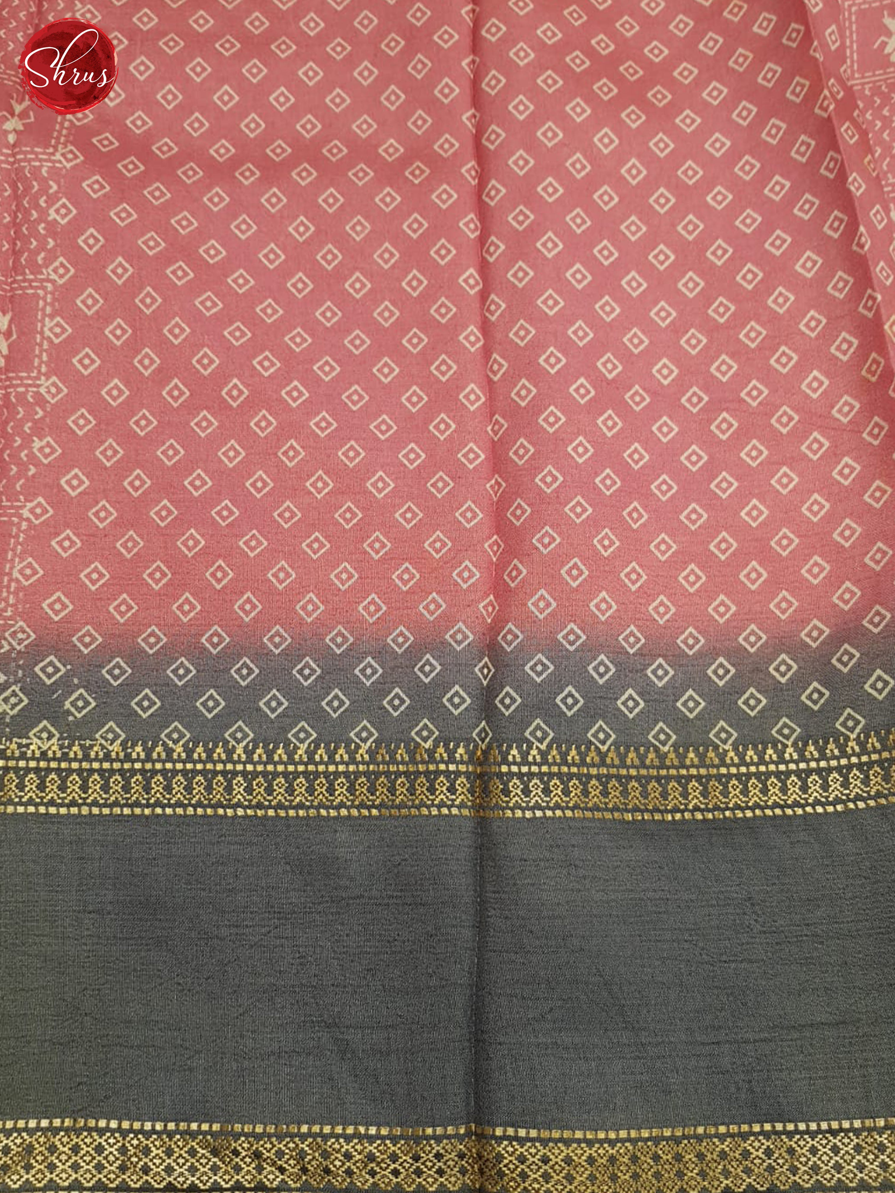 Pink And Grey- Semi crepe saree - Shop on ShrusEternity.com