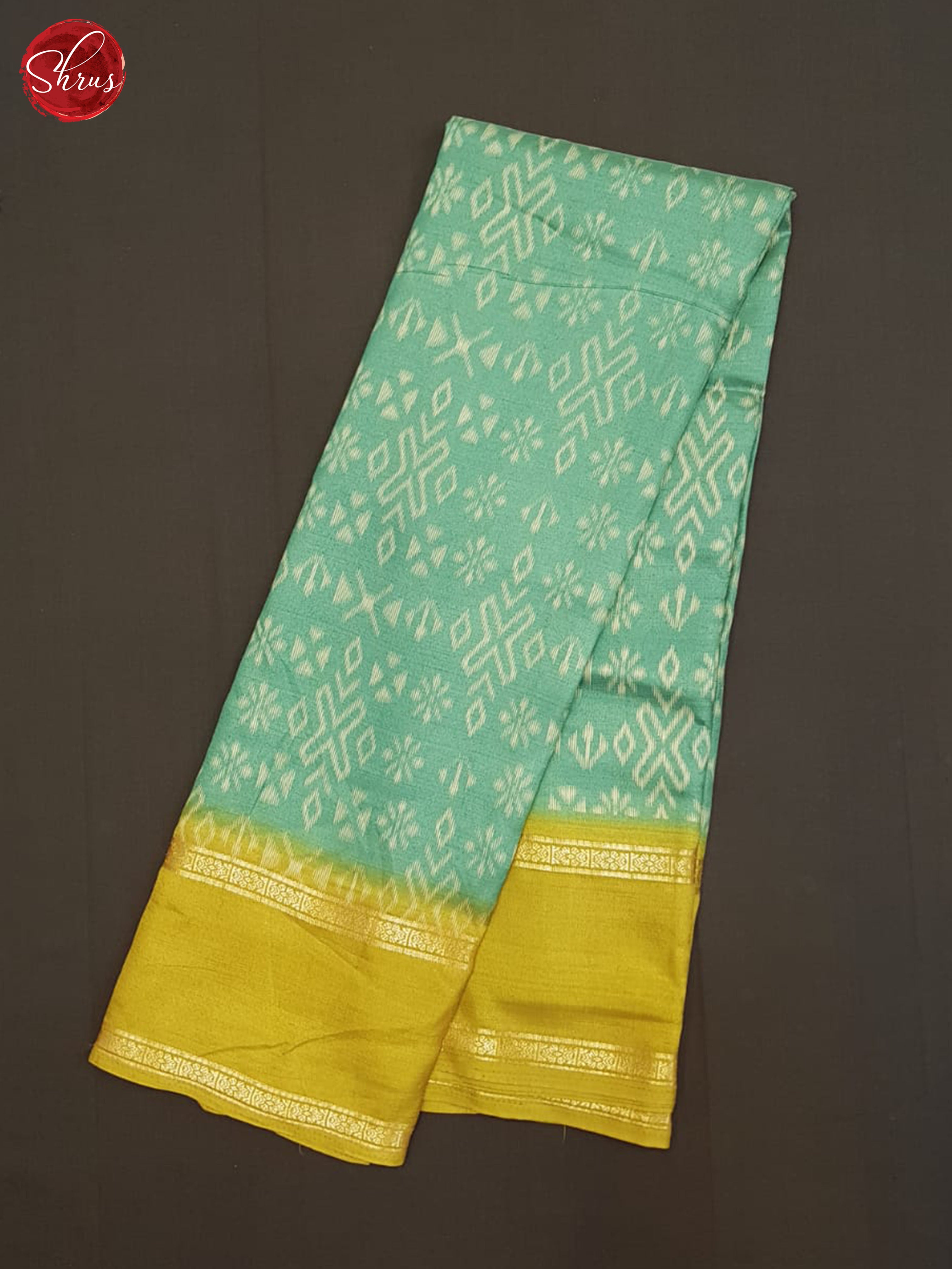 Green And Mustard- Semi crepe saree - Shop on ShrusEternity.com