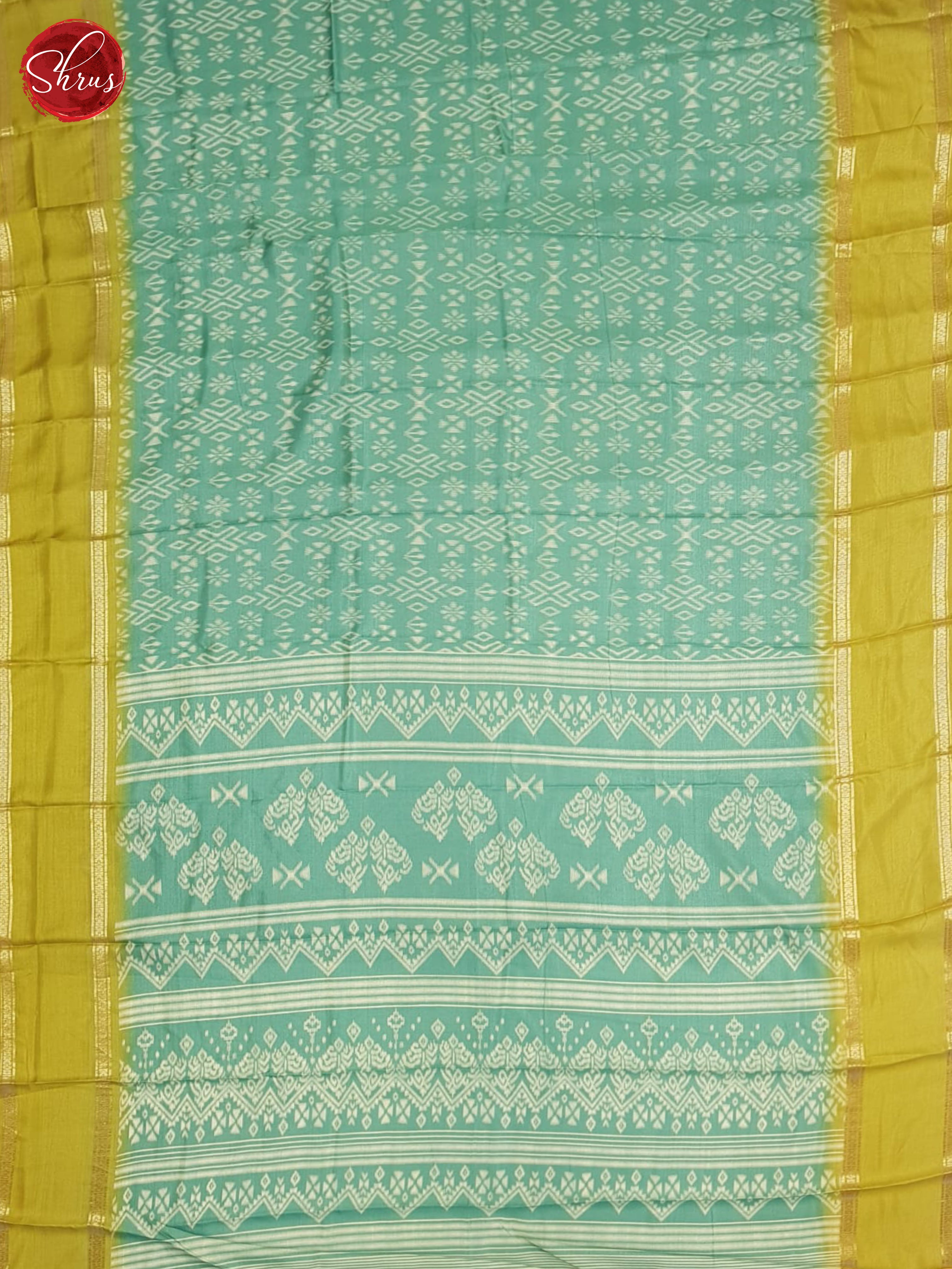 Green And Mustard- Semi crepe saree - Shop on ShrusEternity.com