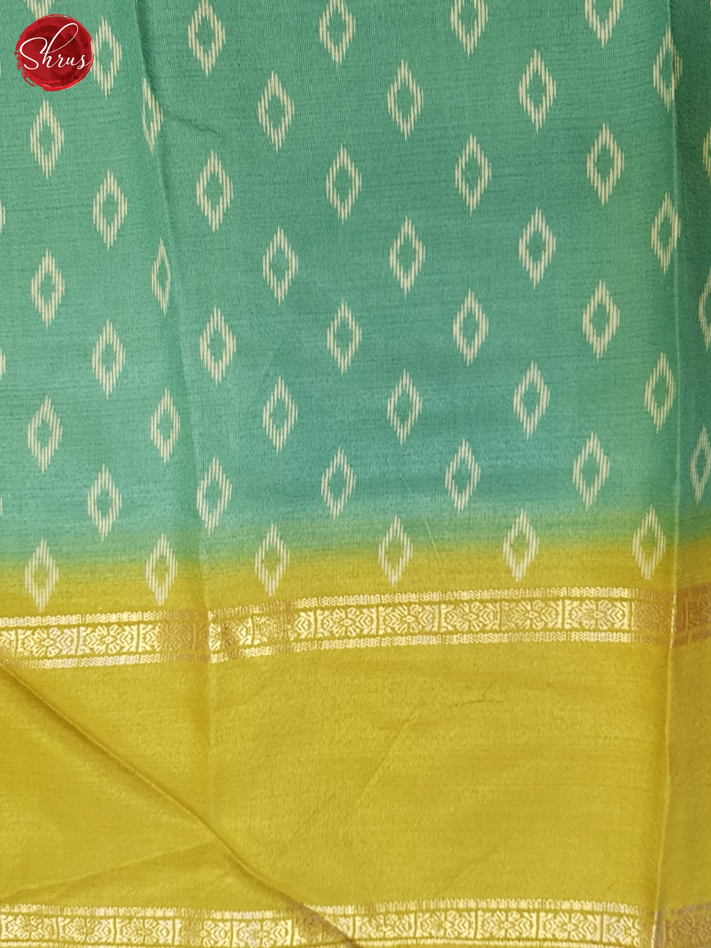 Green And Mustard- Semi crepe saree - Shop on ShrusEternity.com