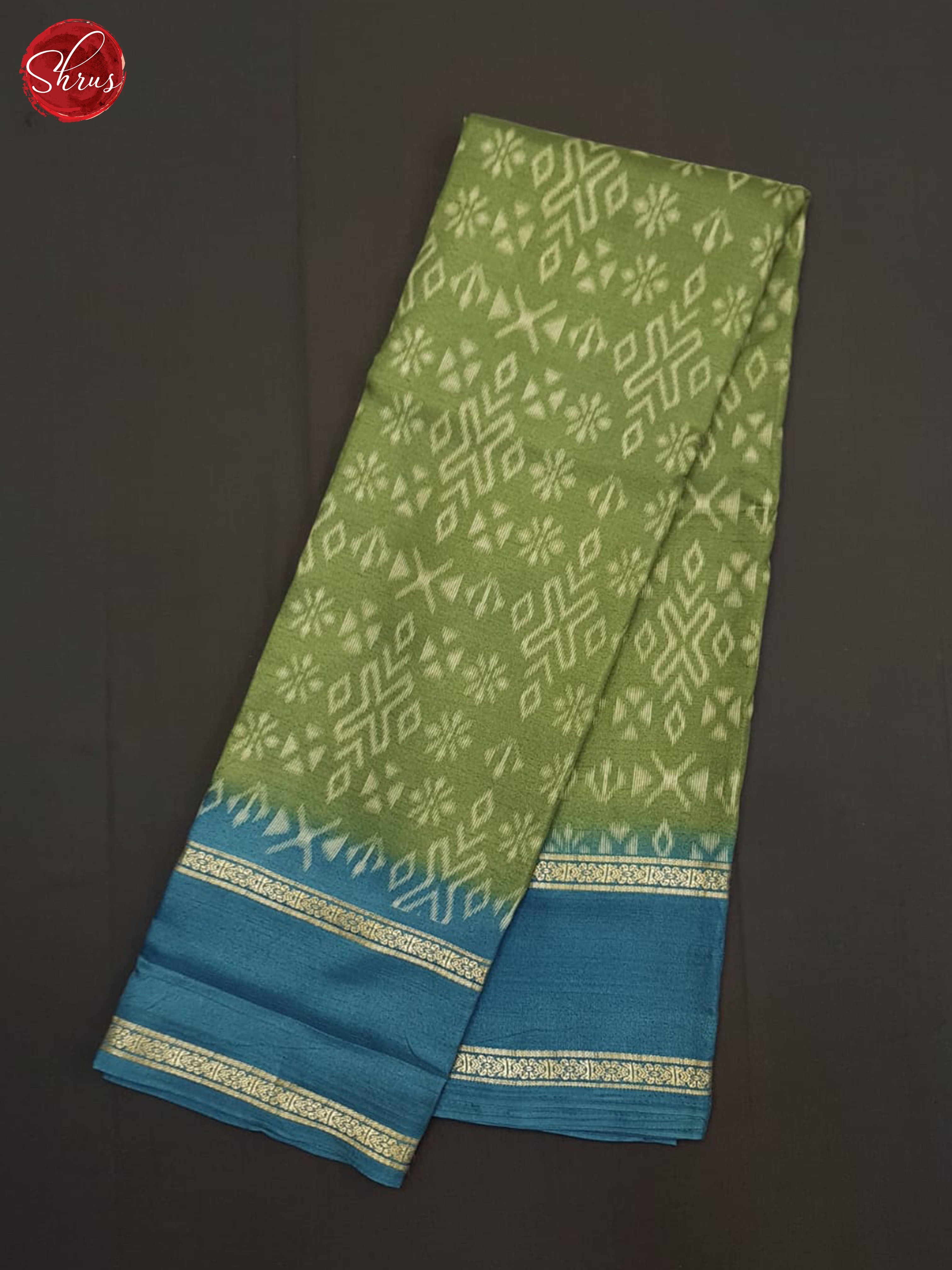 Green And Blue- Semi Crepe Saree - Shop on ShrusEternity.com