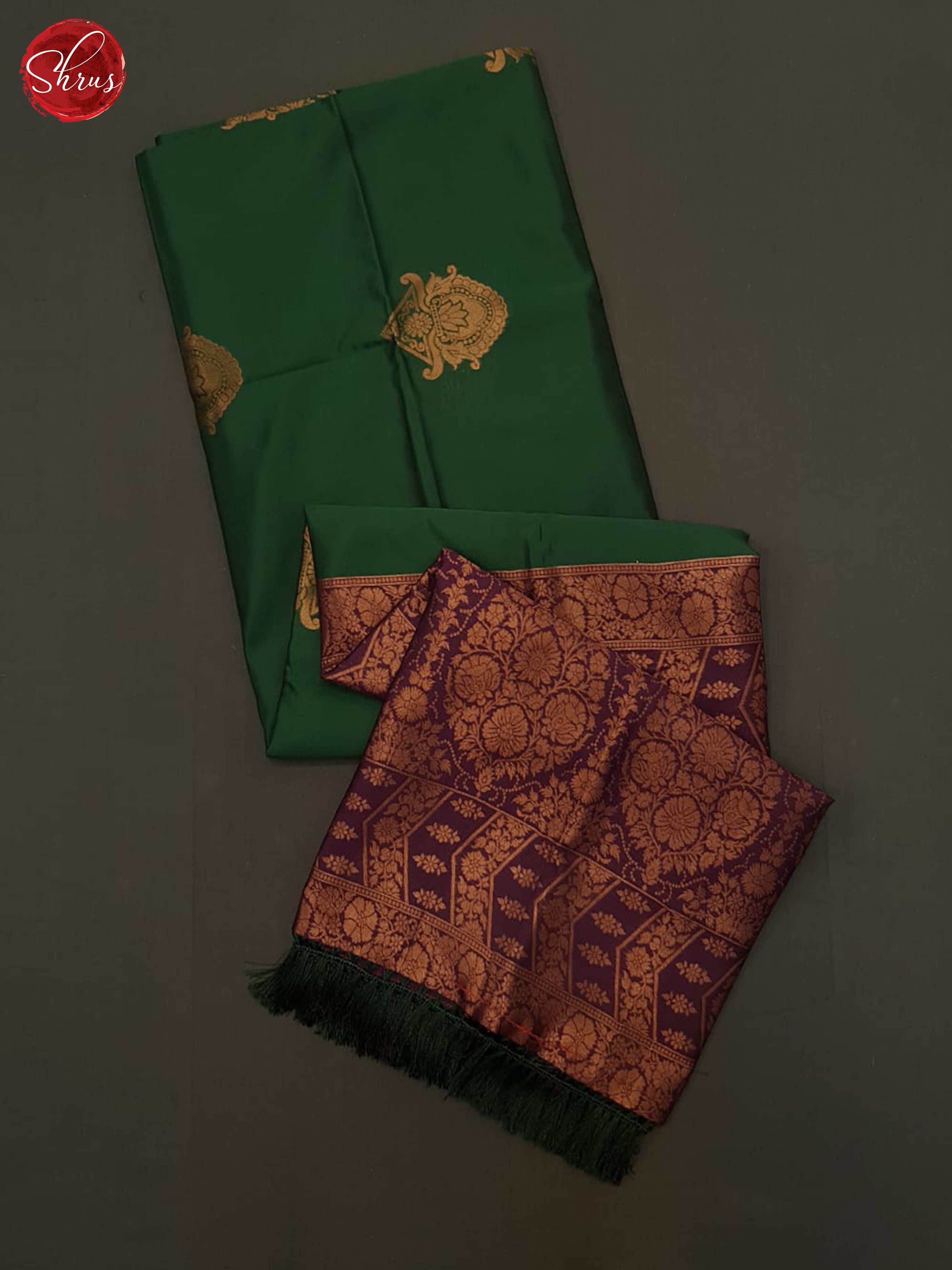 green and wine - Semi Soft Silk Saree - Shop on ShrusEternity.com