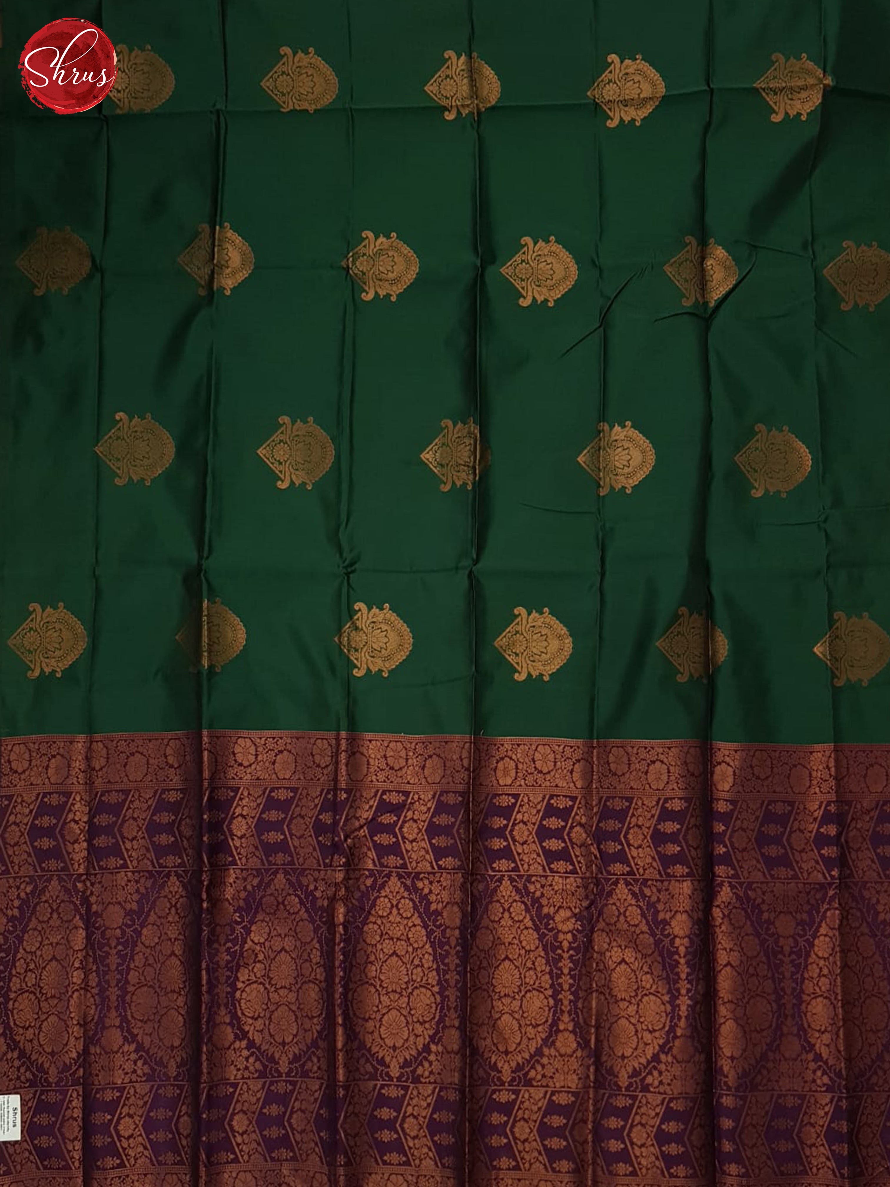 green and wine - Semi Soft Silk Saree - Shop on ShrusEternity.com