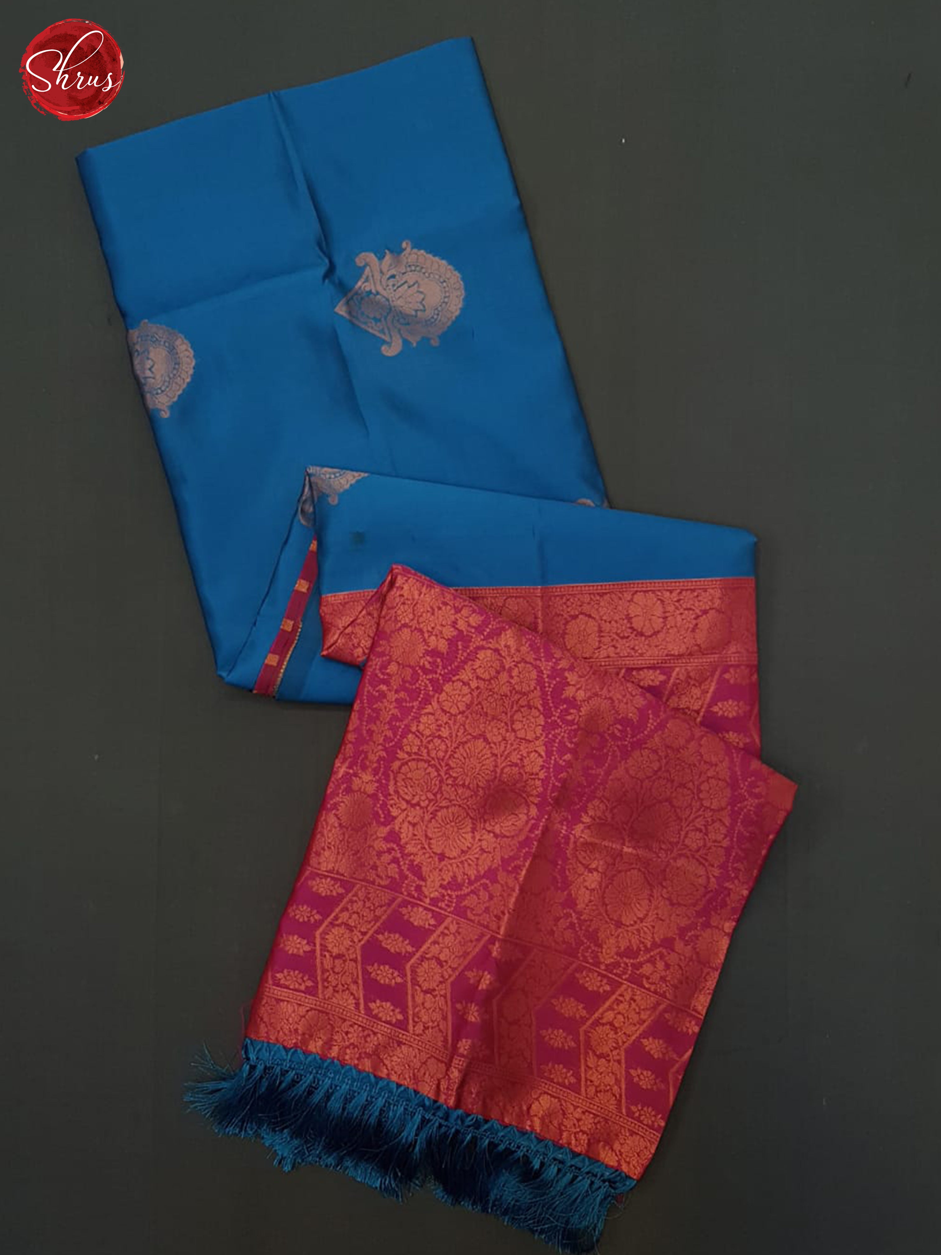 Blue & Pink - Semi Softsilk Saree - Shop on ShrusEternity.com