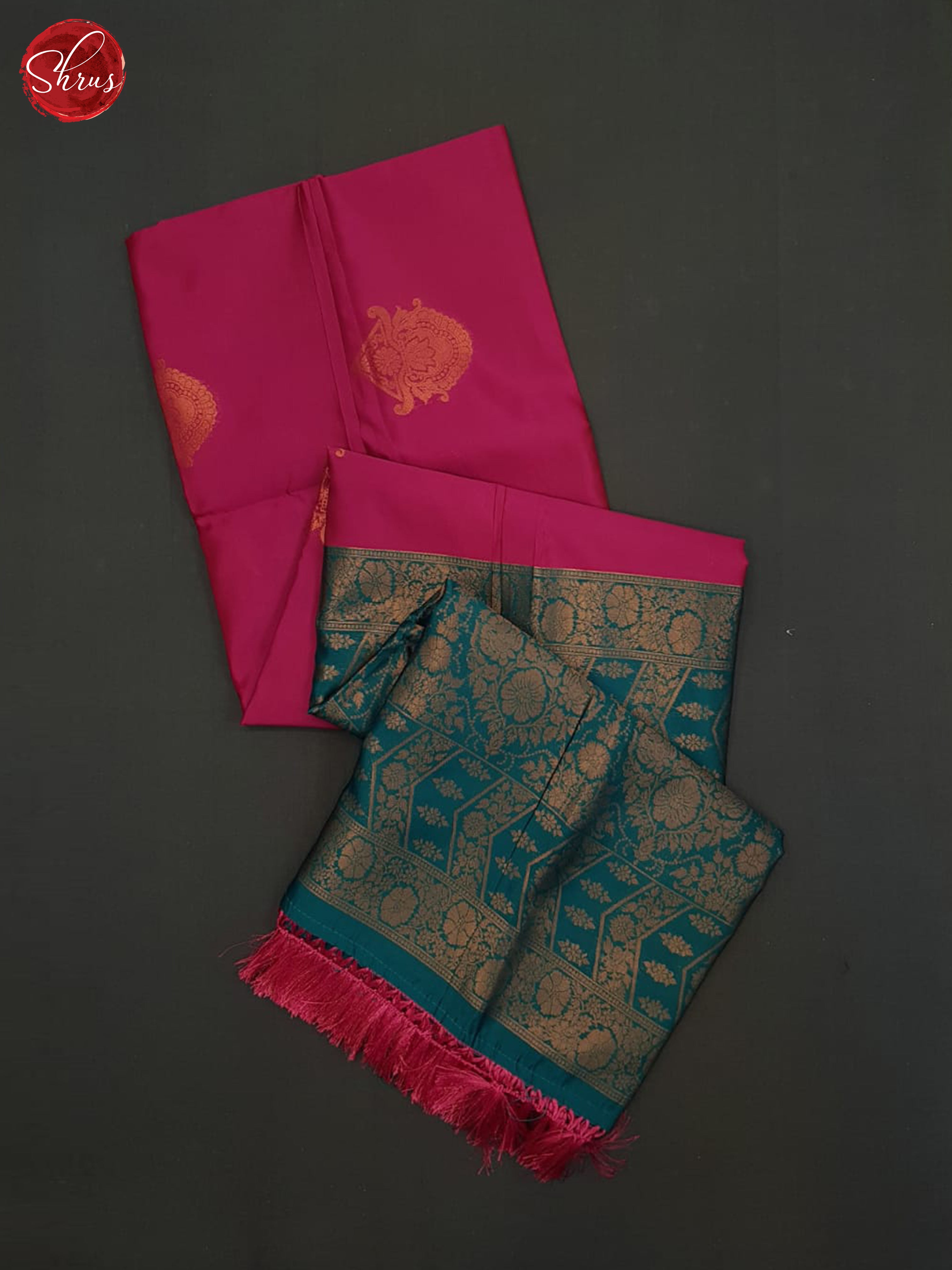 Pink And Peacock Neck-Semi Soft silk saree - Shop on ShrusEternity.com