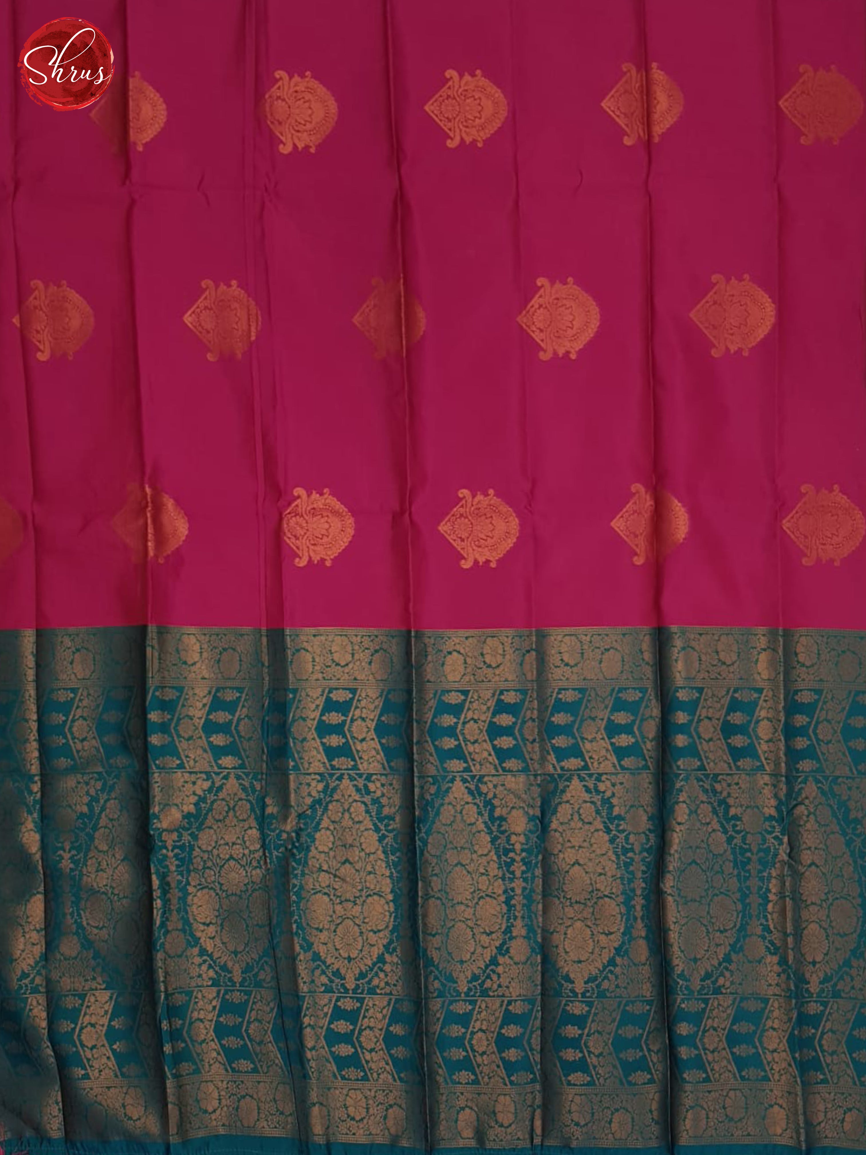 Pink And Peacock Neck-Semi Soft silk saree - Shop on ShrusEternity.com