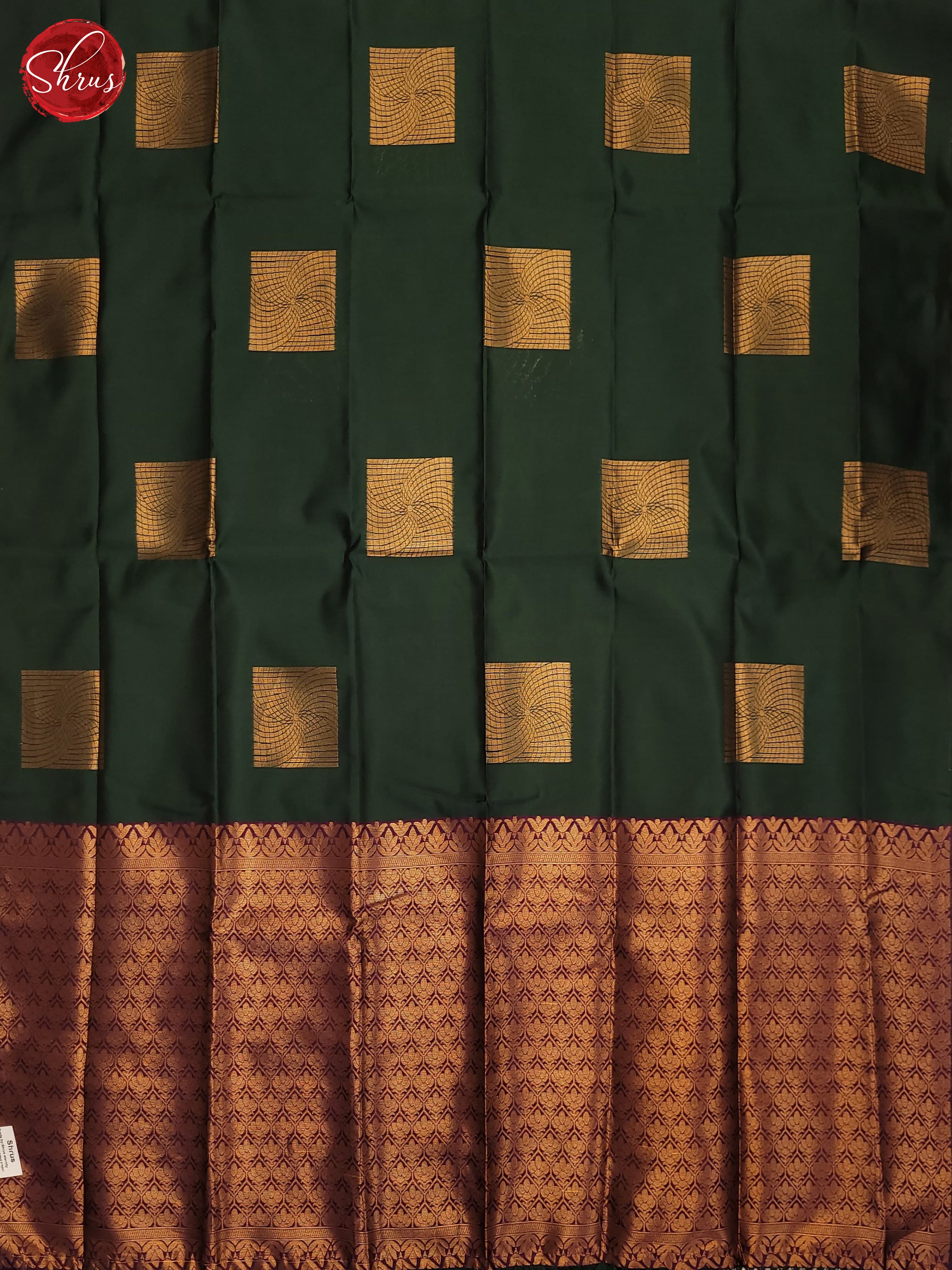 Bottle green & Majenta - Semi Soft Silk Saree - Shop on ShrusEternity.com