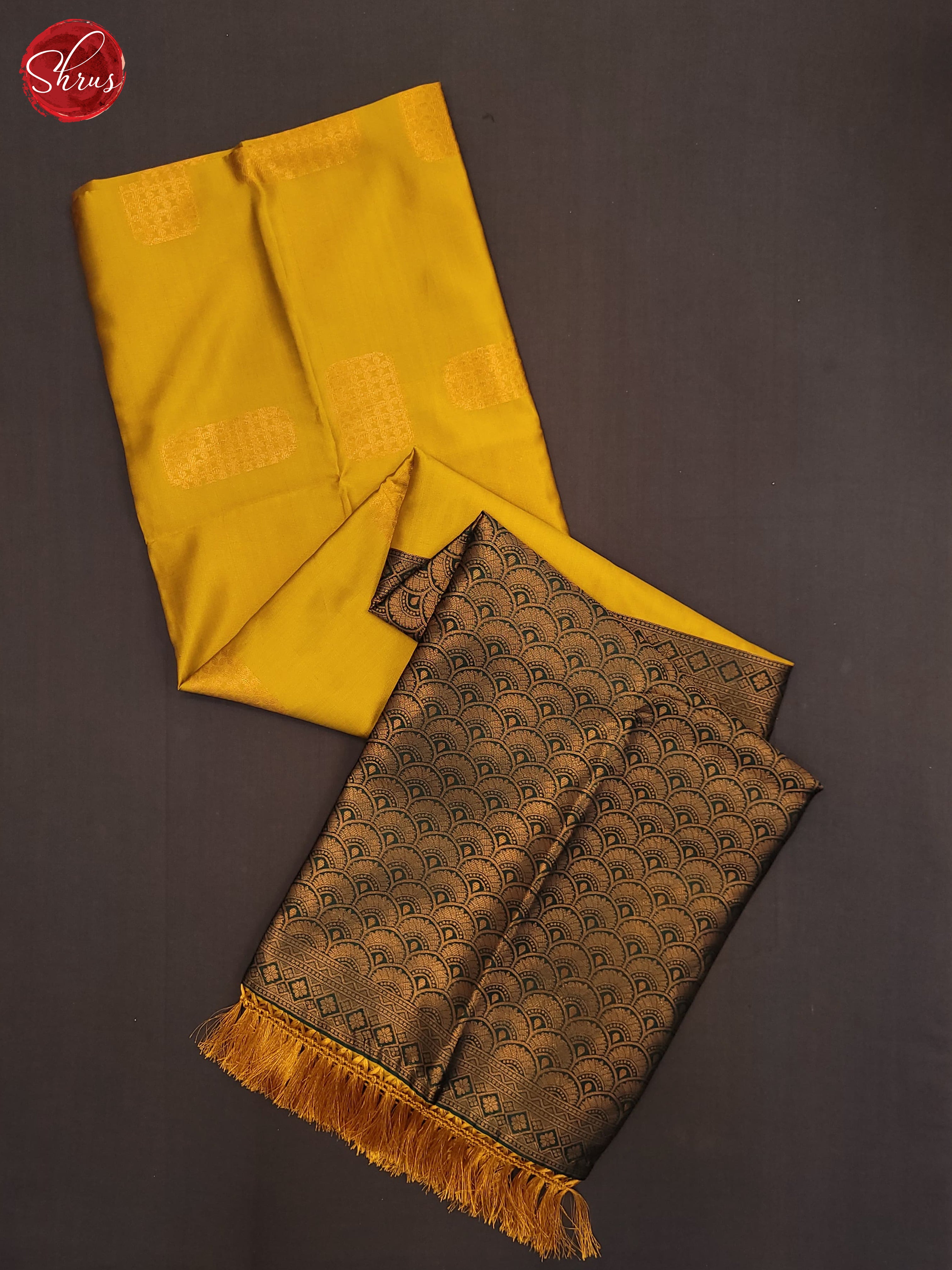 Mustard & Green - Semi Soft Silk Saree - Shop on ShrusEternity.com