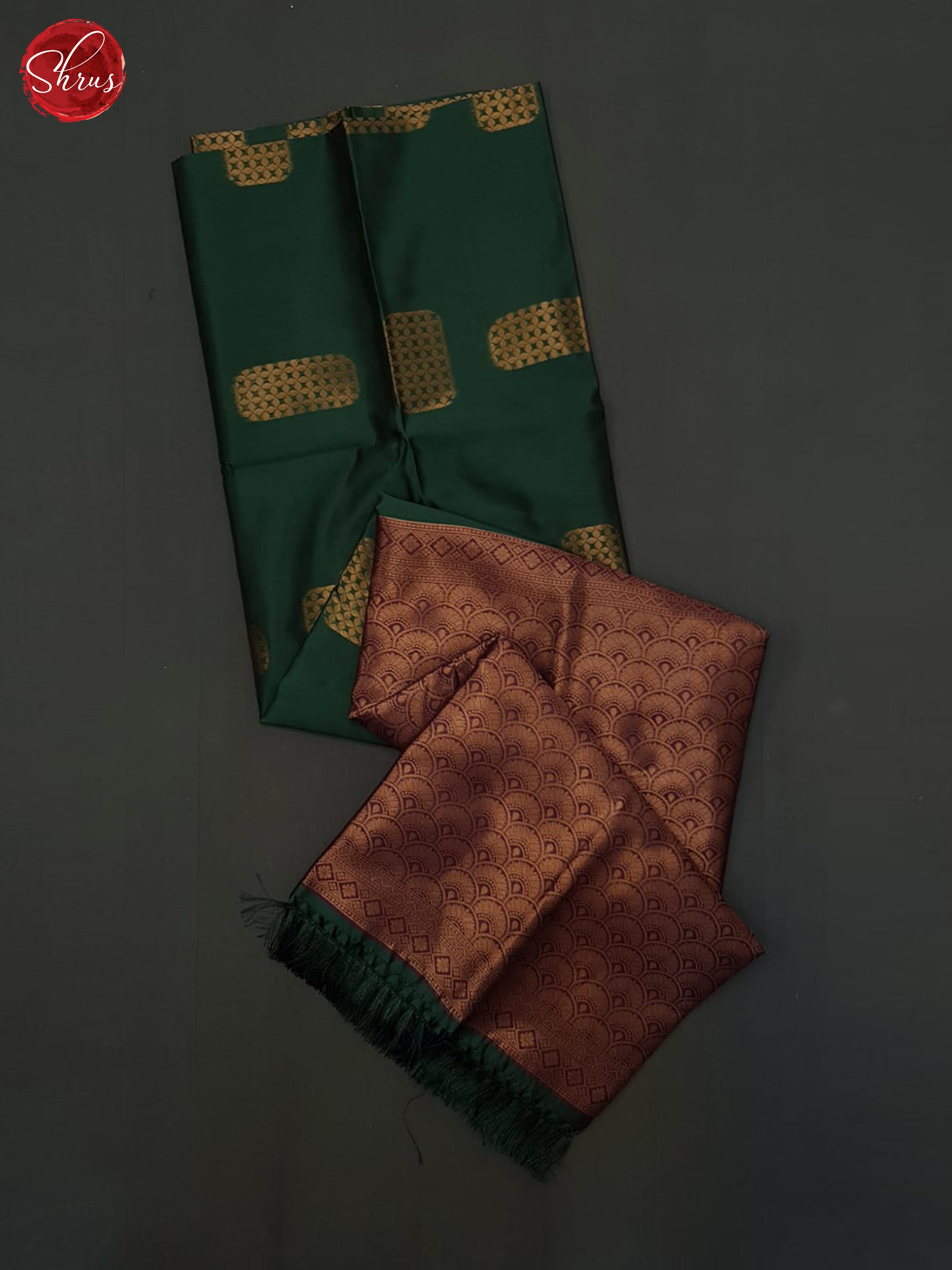 Green & Wine- Semi Softsilk Saree - Shop on ShrusEternity.com