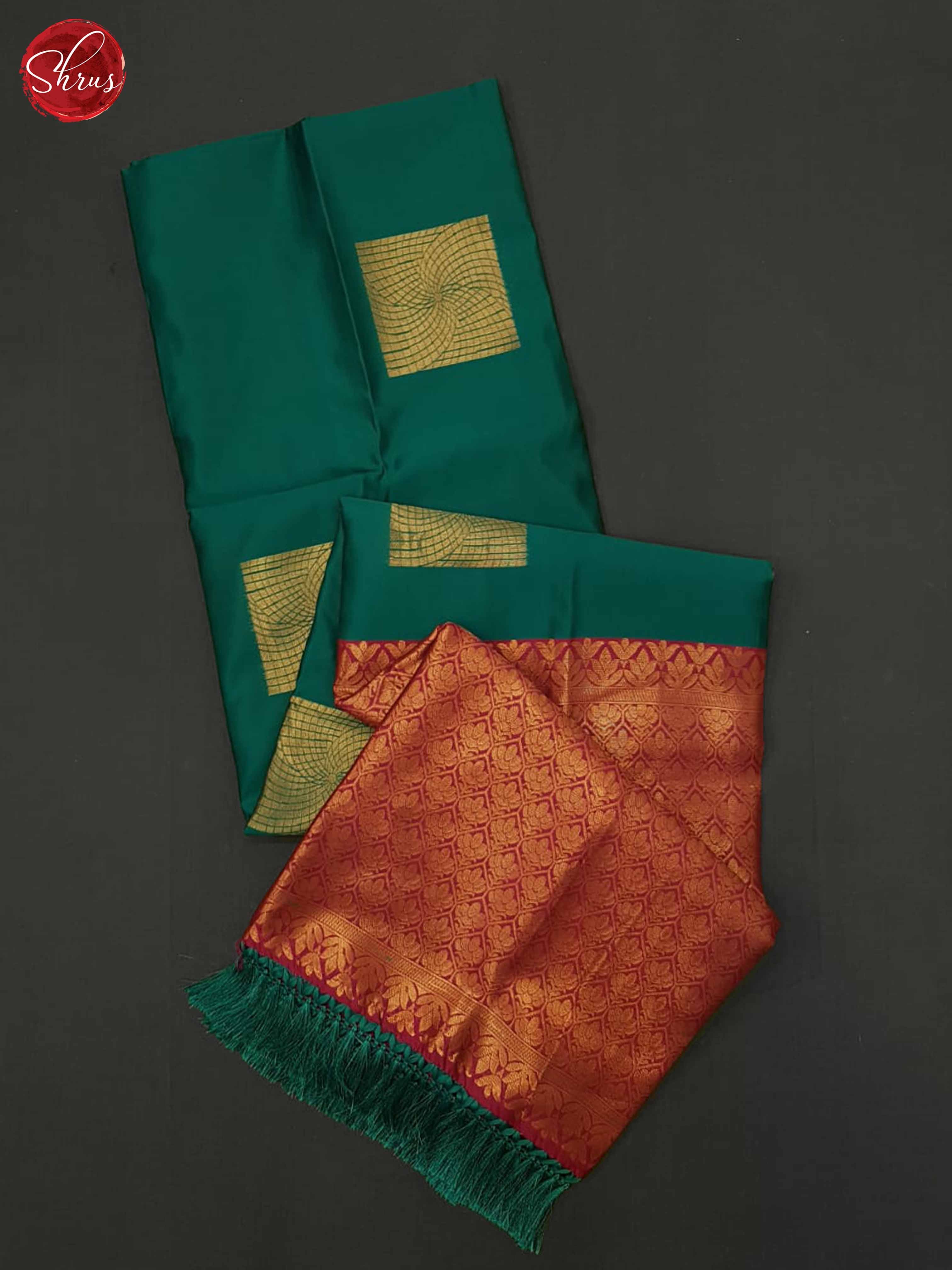 Green And Pink- Semi Soft Silk Saree - Shop on ShrusEternity.com