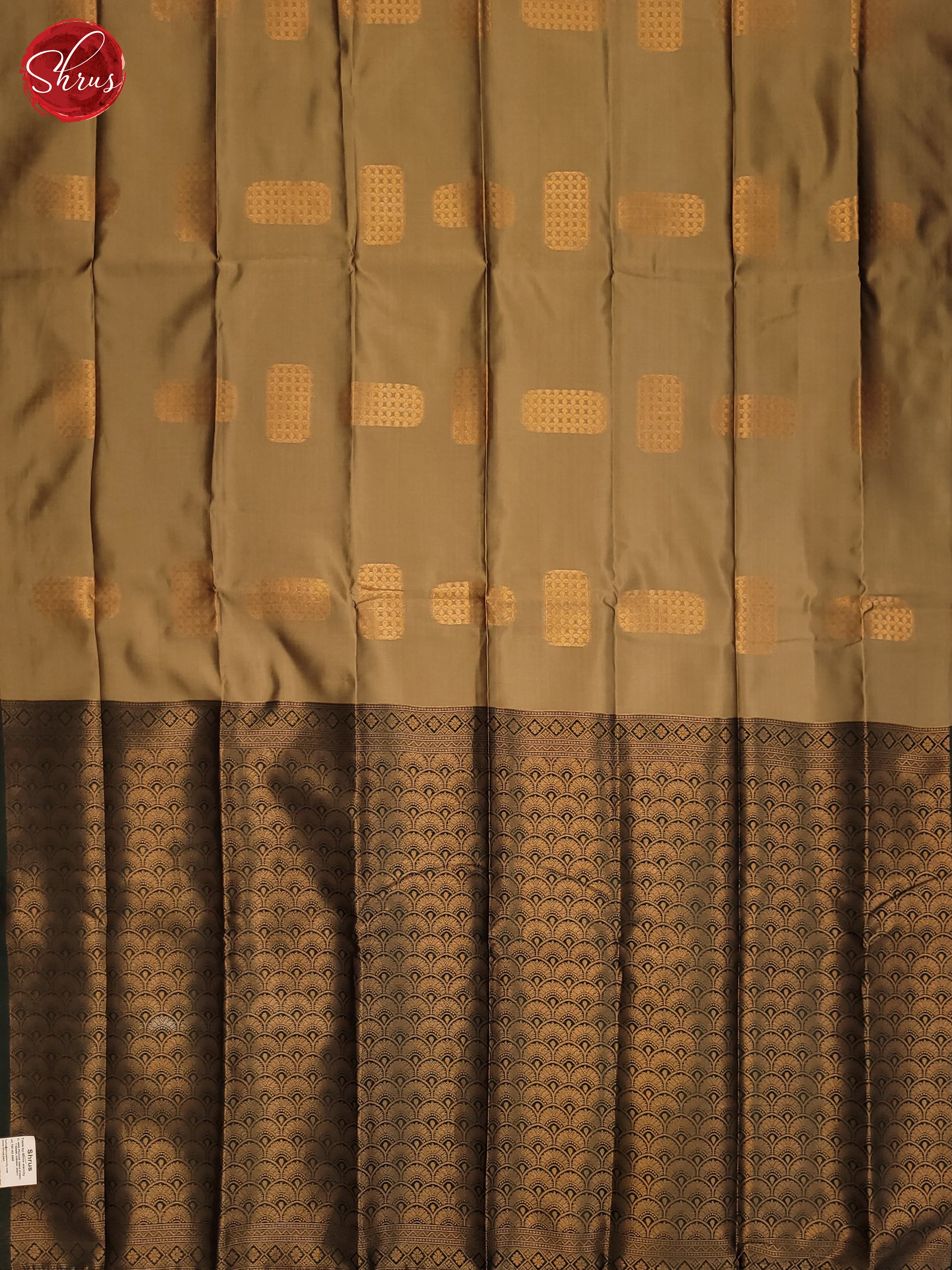 Beige & Green - Semi Softsilk Saree - Shop on ShrusEternity.com