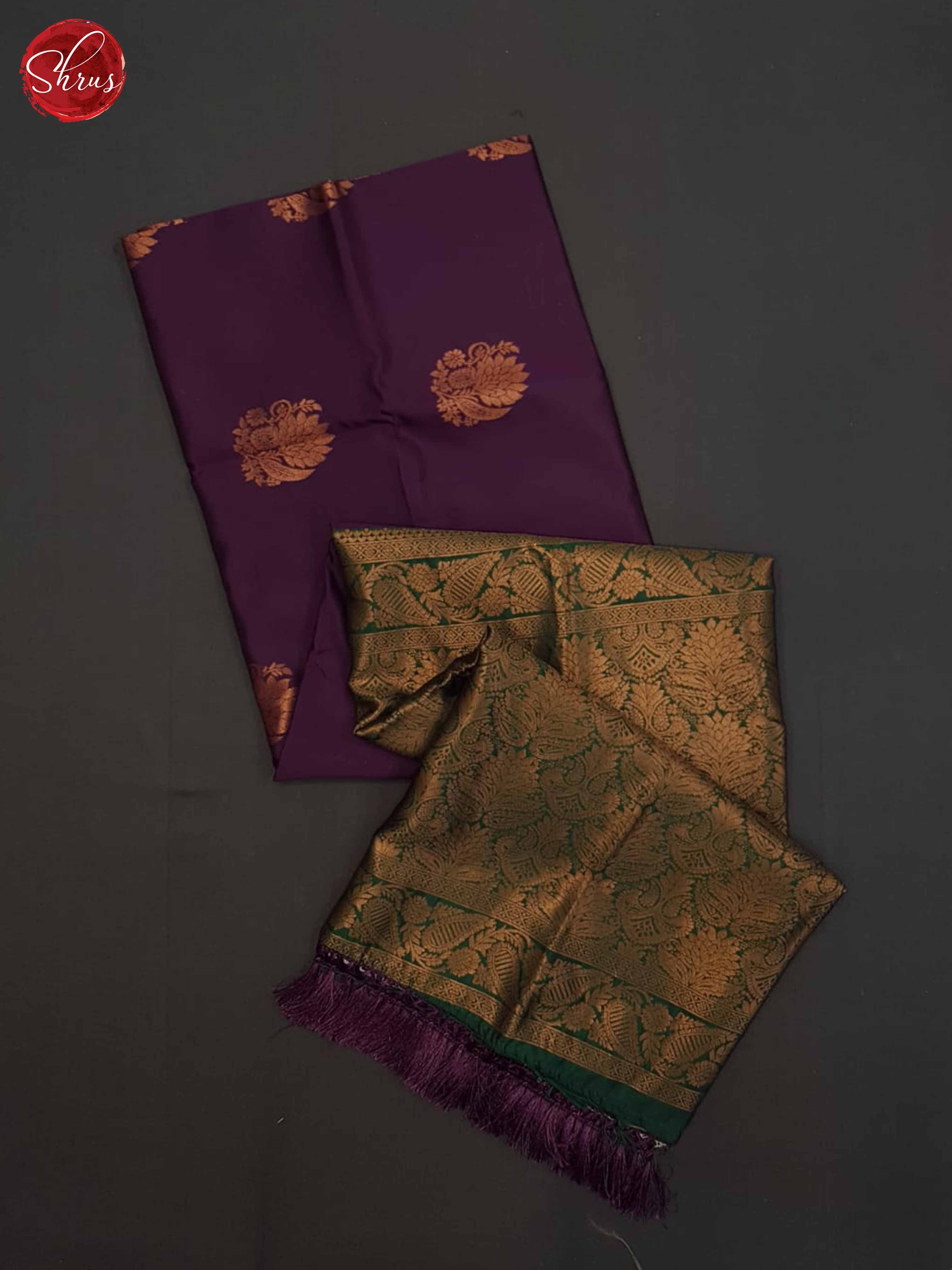 Purple And Green- Semi Soft Silk Saree - Shop on ShrusEternity.com