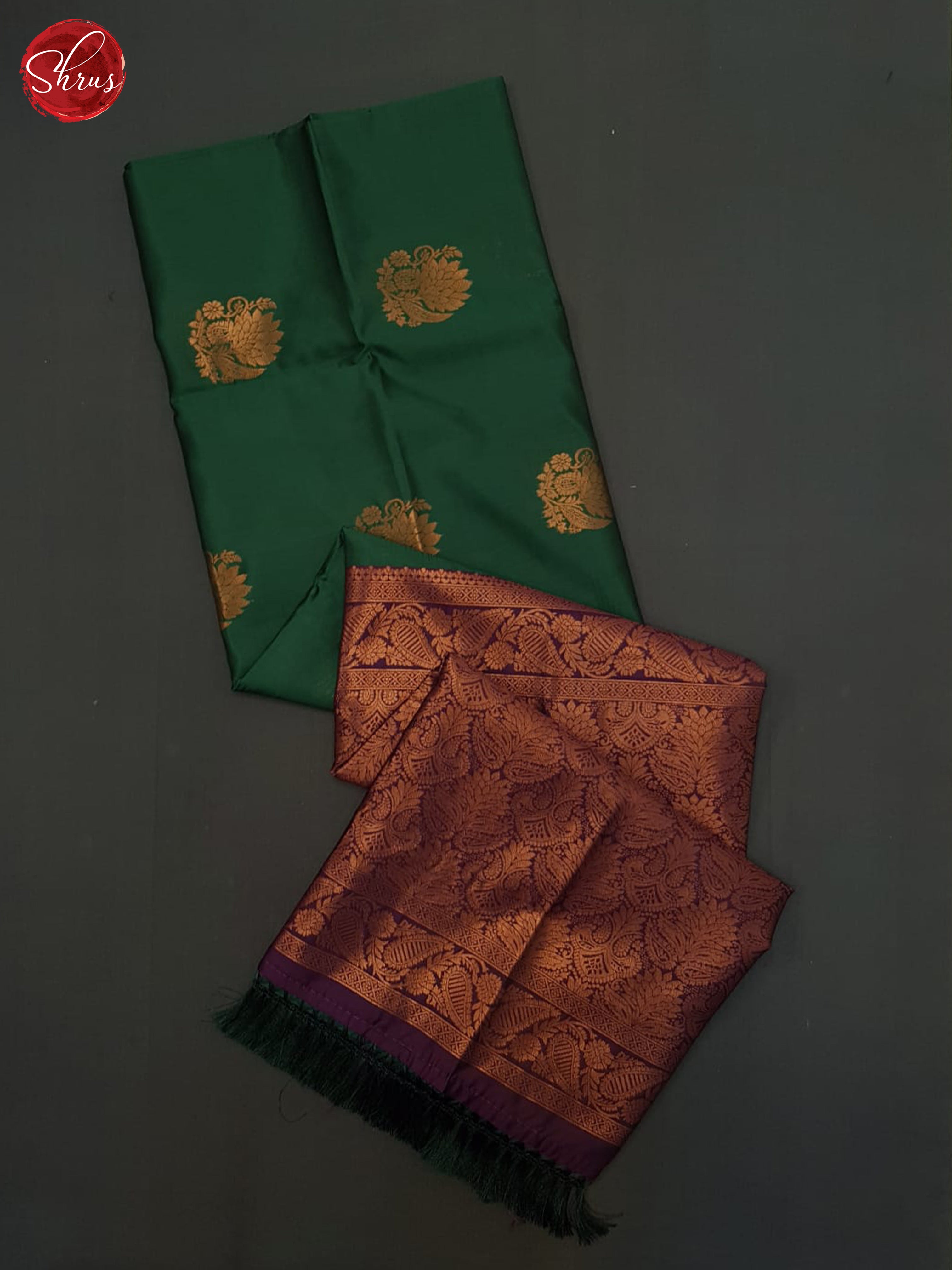 Green & Wine - Semi Softsilk Saree - Shop on ShrusEternity.com