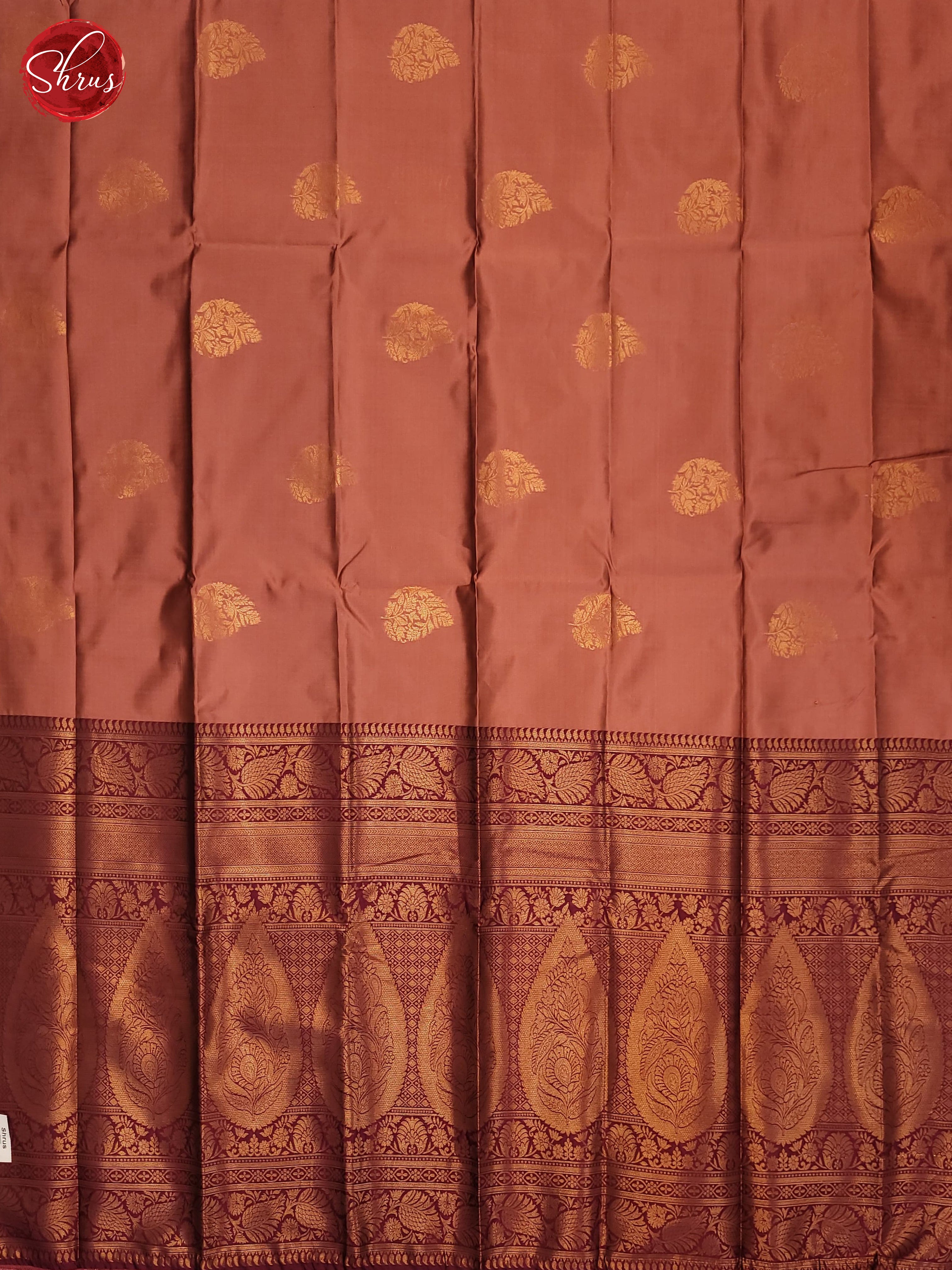 Peach & Maroon- semi Soft Silk Saree - Shop on ShrusEternity.com