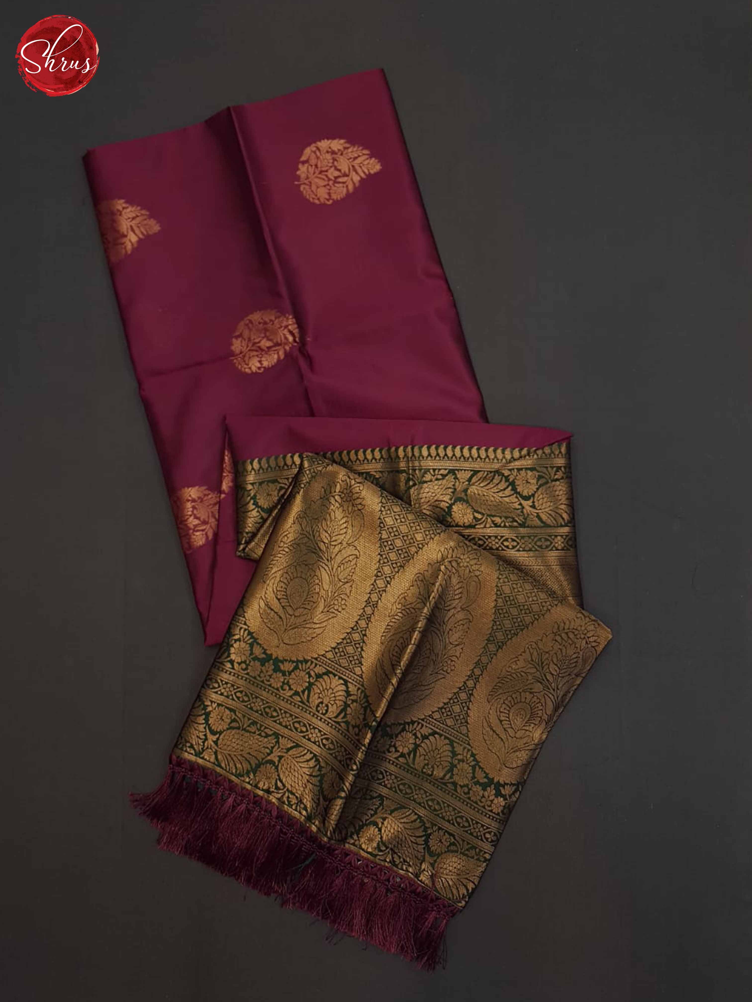 Maroon And Green-Semi Soft Silk Saree - Shop on ShrusEternity.com