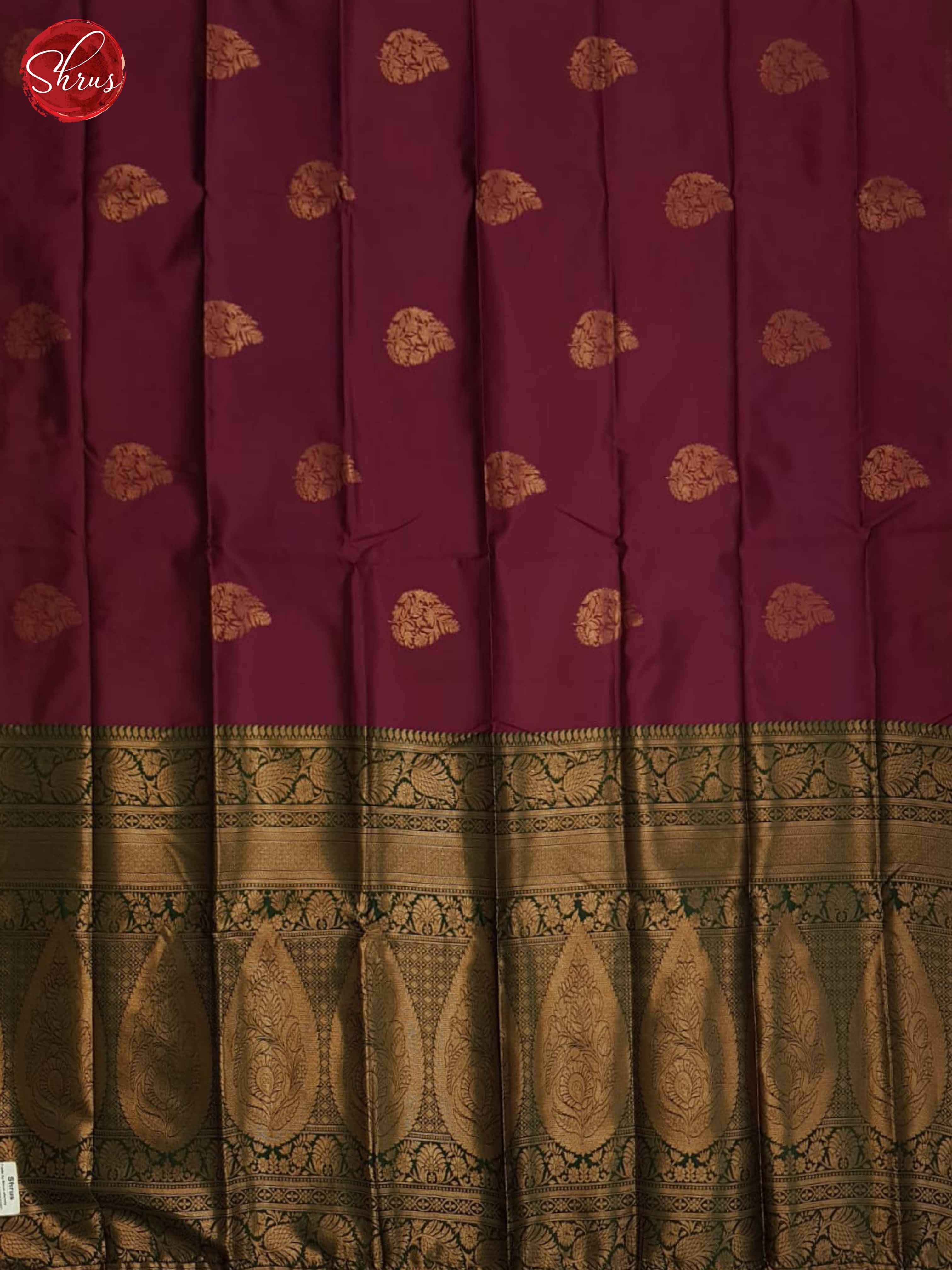 Maroon And Green-Semi Soft Silk Saree - Shop on ShrusEternity.com