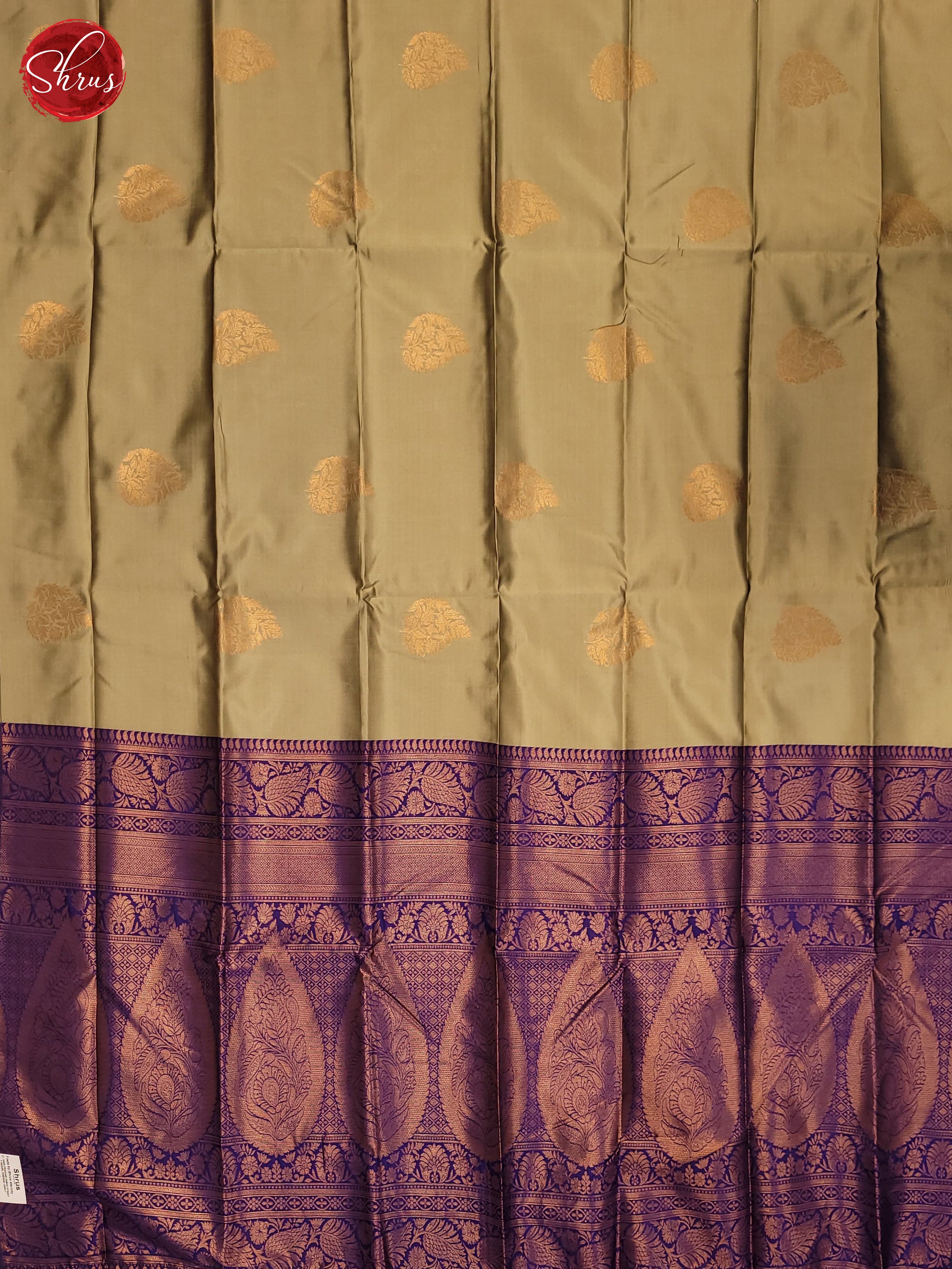 Grey & Blue - Semi Soft Silk Saree - Shop on ShrusEternity.com