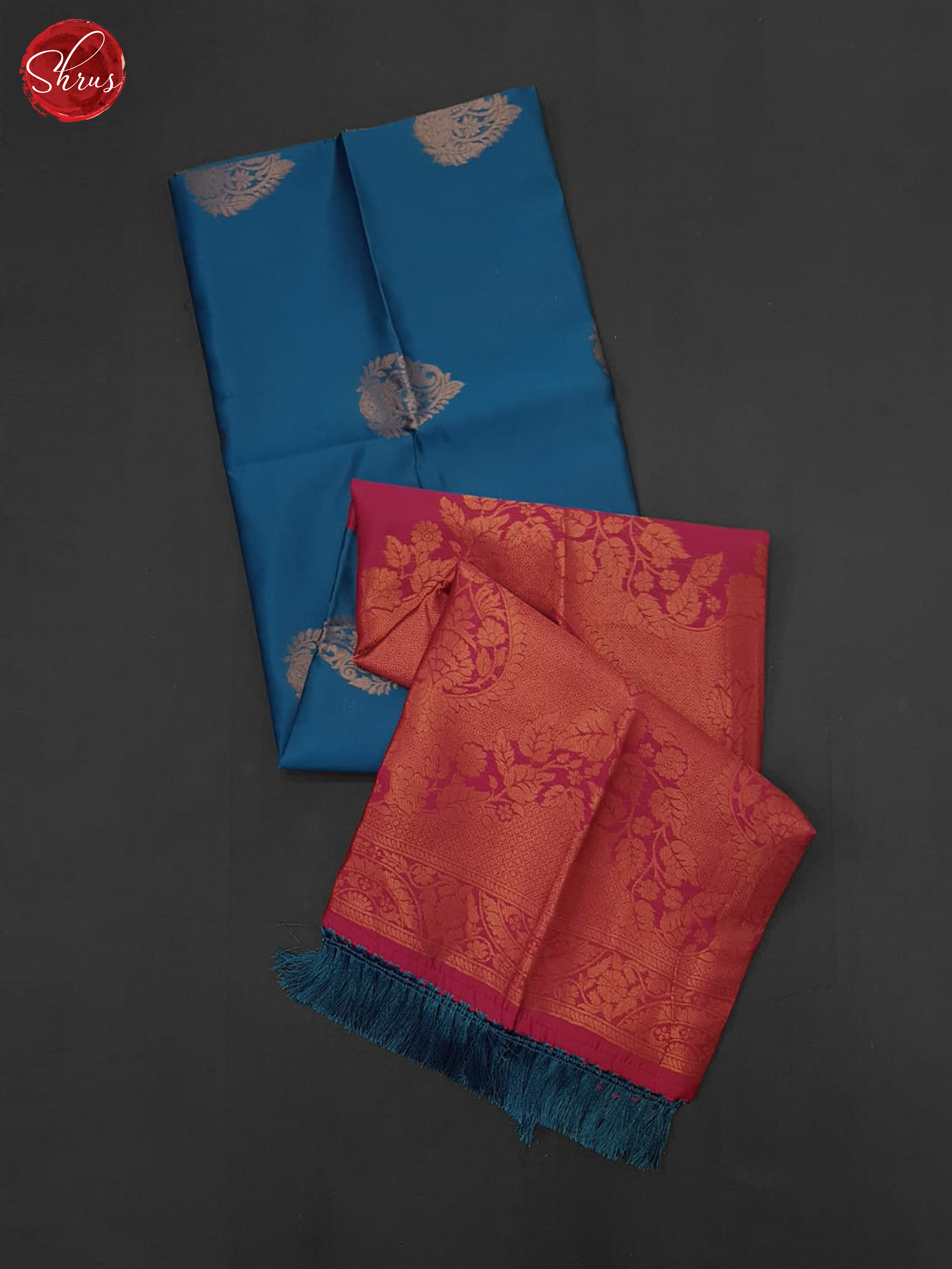 blue and pink - Semi Soft Silk Saree - Shop on ShrusEternity.com