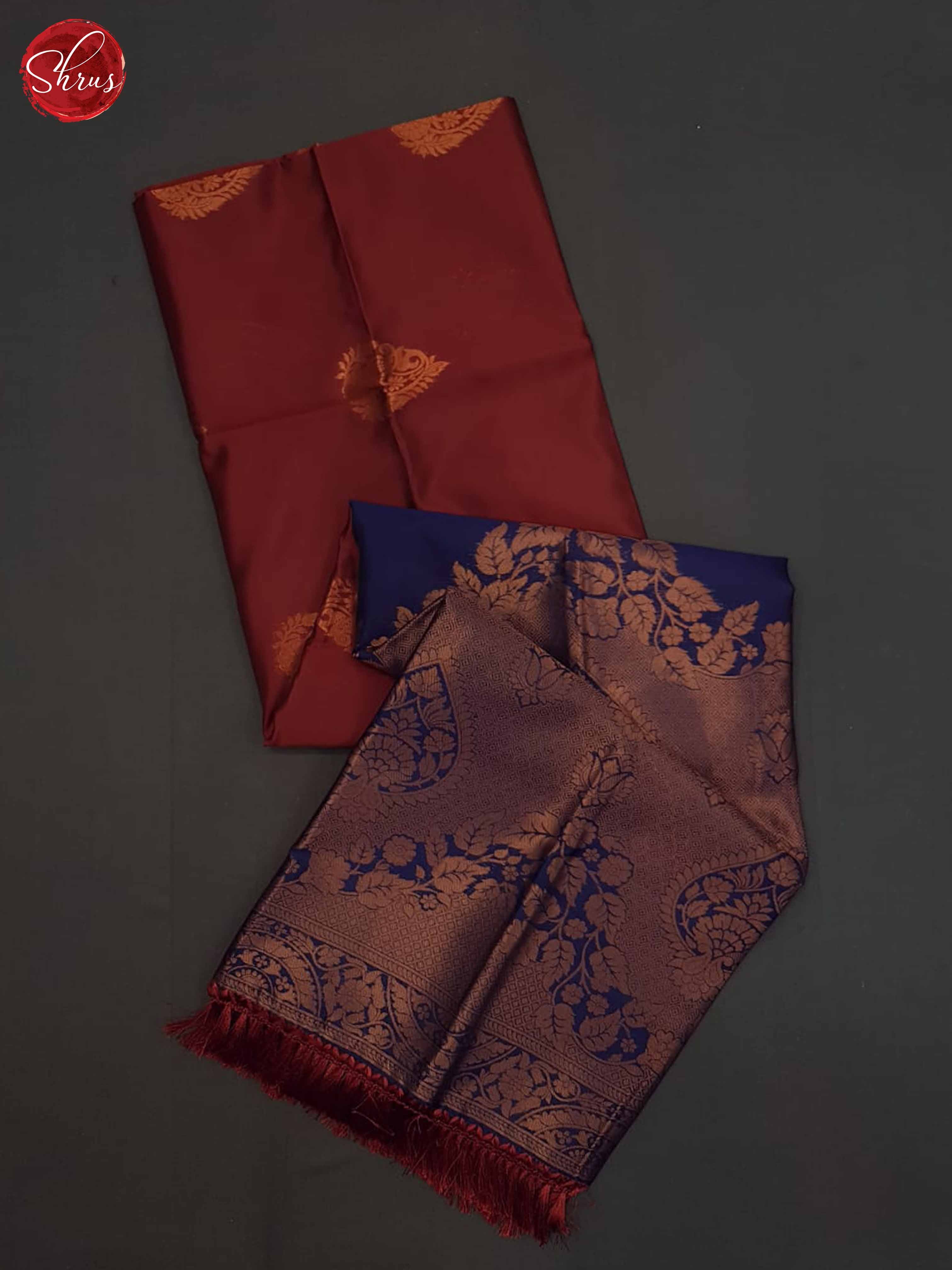 Arakku Maroon And Blue- Semi Soft SIlk Saree - Shop on ShrusEternity.com