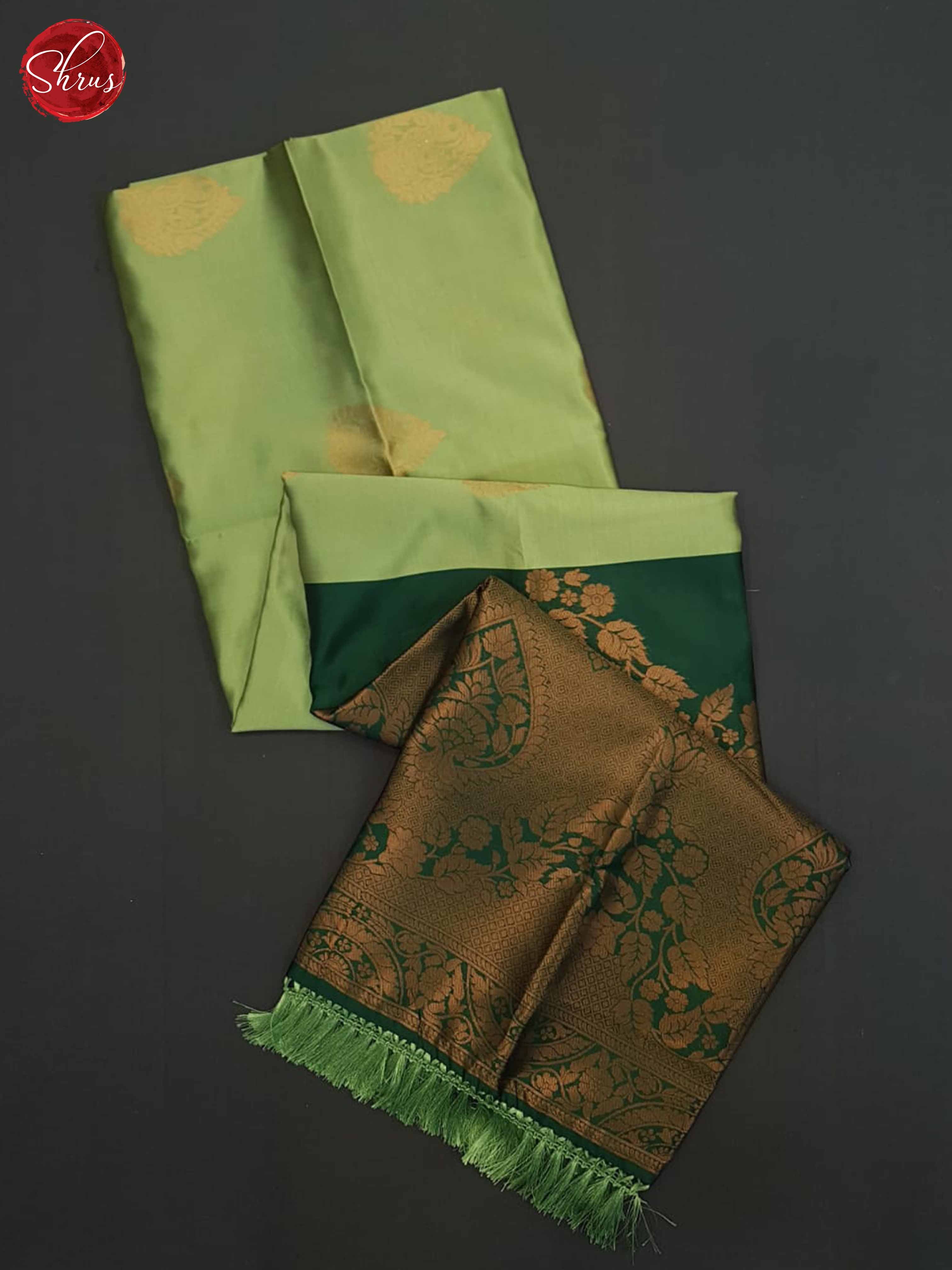 Pista Green & Green -Semi Soft Silk Saree - Shop on ShrusEternity.com