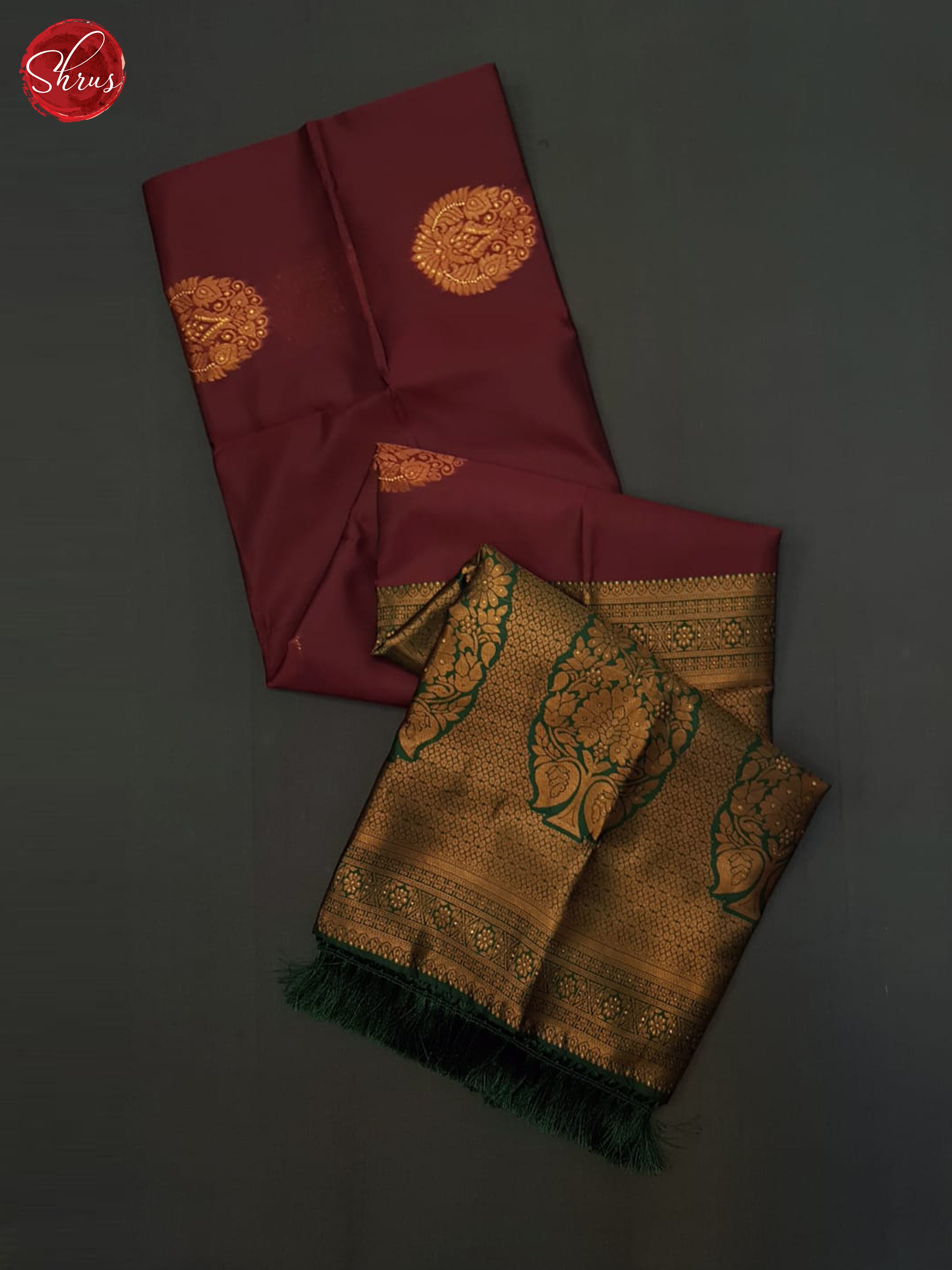 Arakku MAroon & Green - Semi Softsilk Saree - Shop on ShrusEternity.com