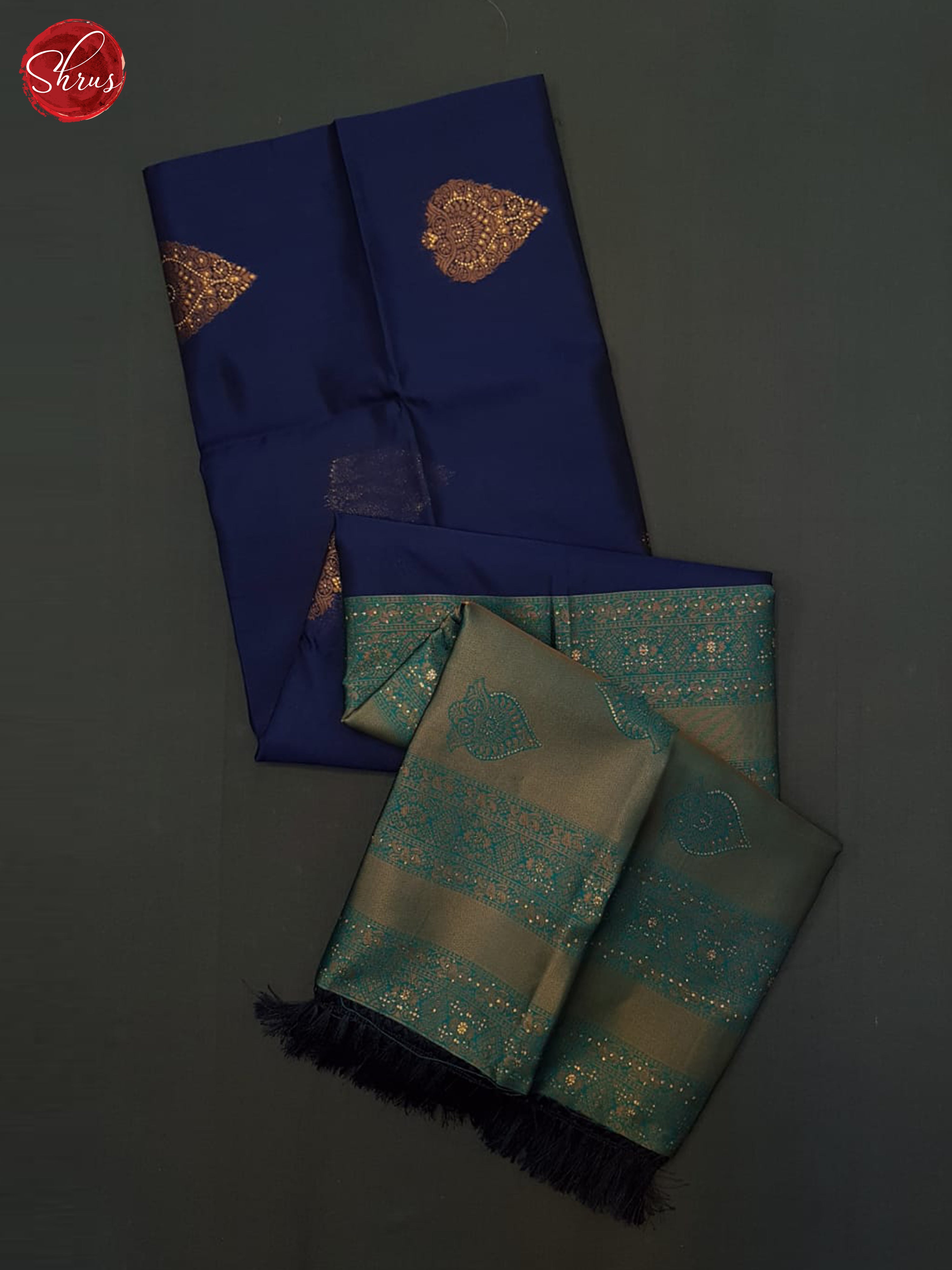 Blue &  Teal- Semi Softsilk Saree - Shop on ShrusEternity.com