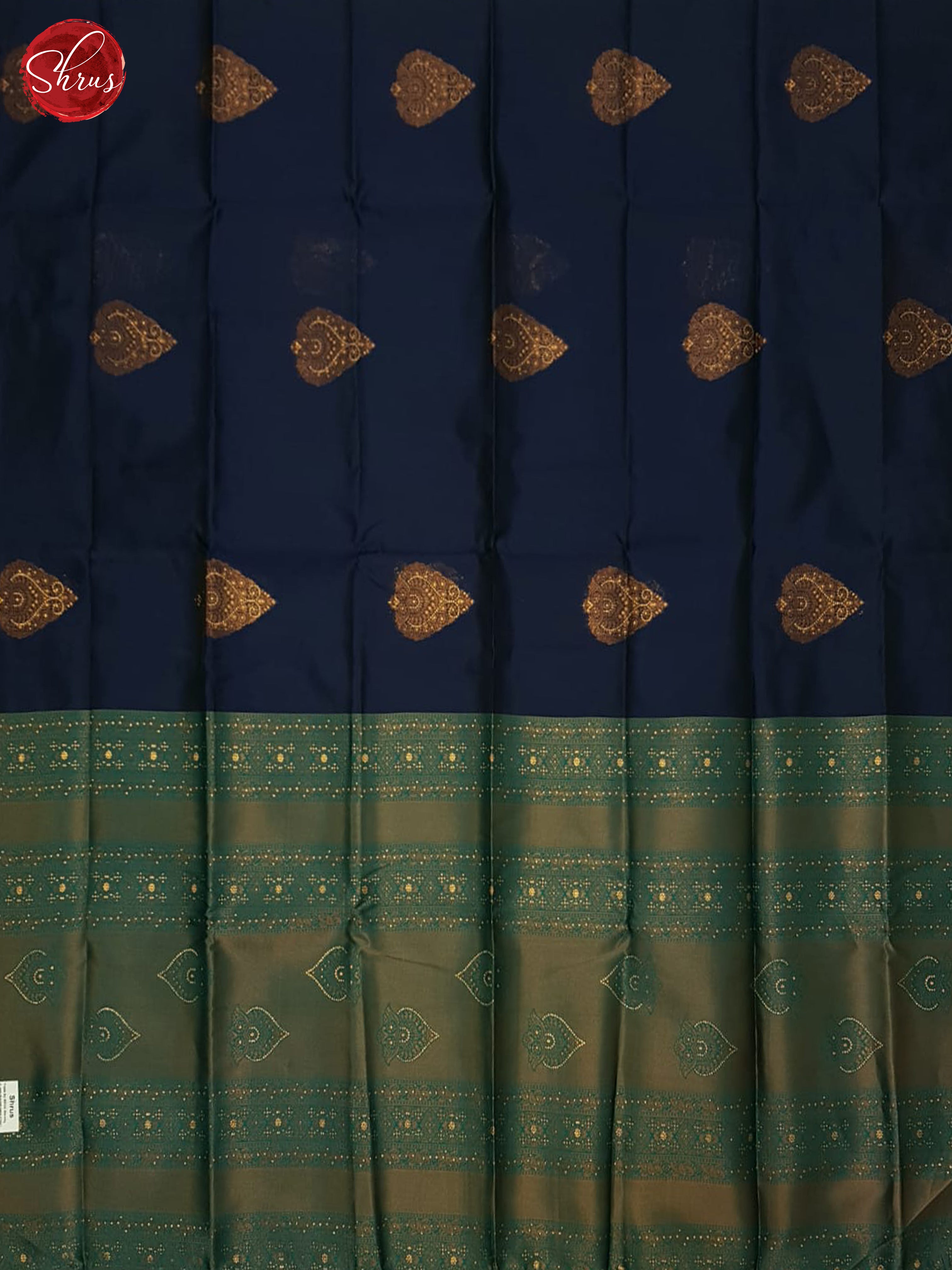 Blue &  Teal- Semi Softsilk Saree - Shop on ShrusEternity.com