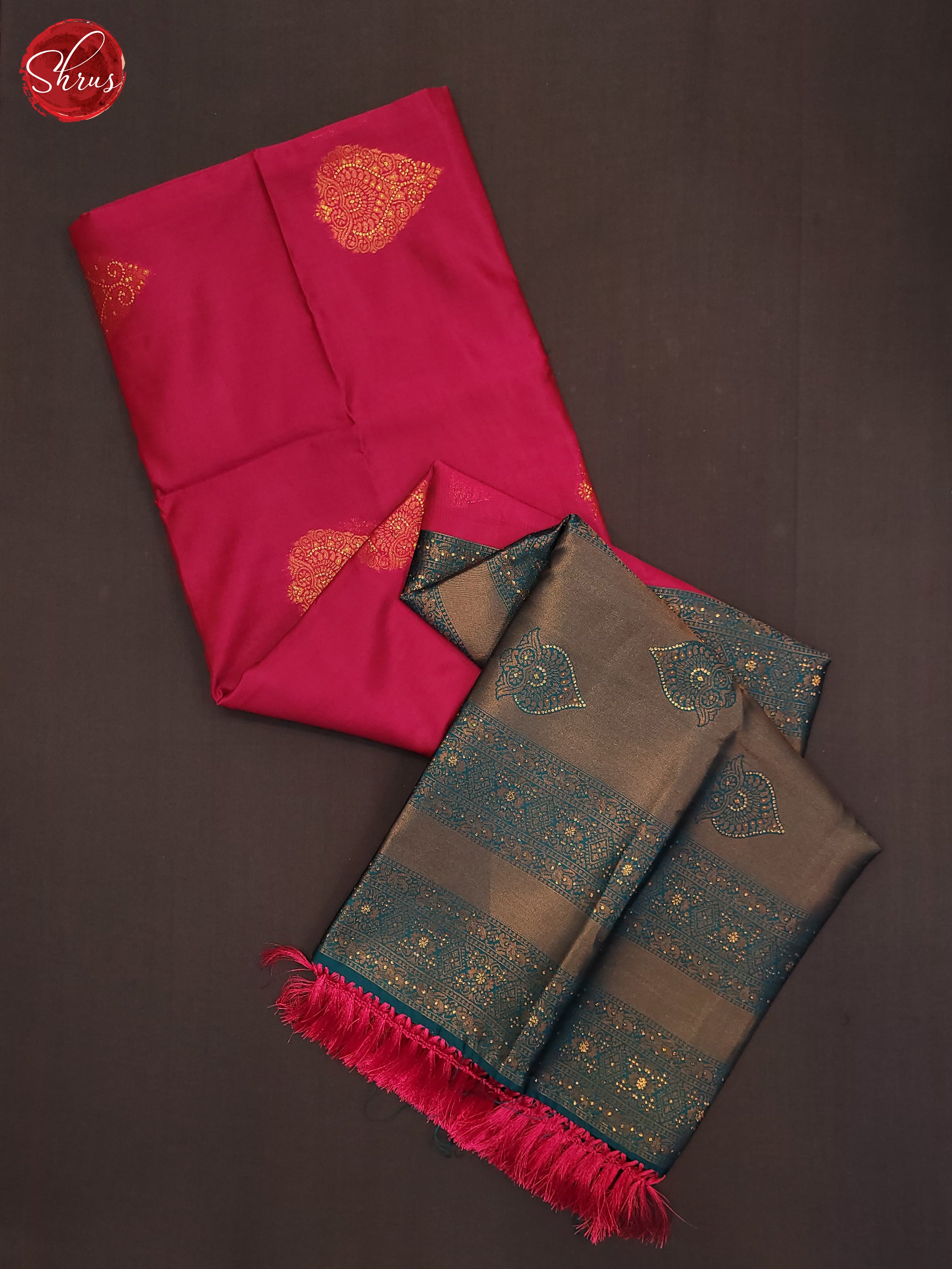 Pink & Blue - Semi Softsilk Saree - Shop on ShrusEternity.com