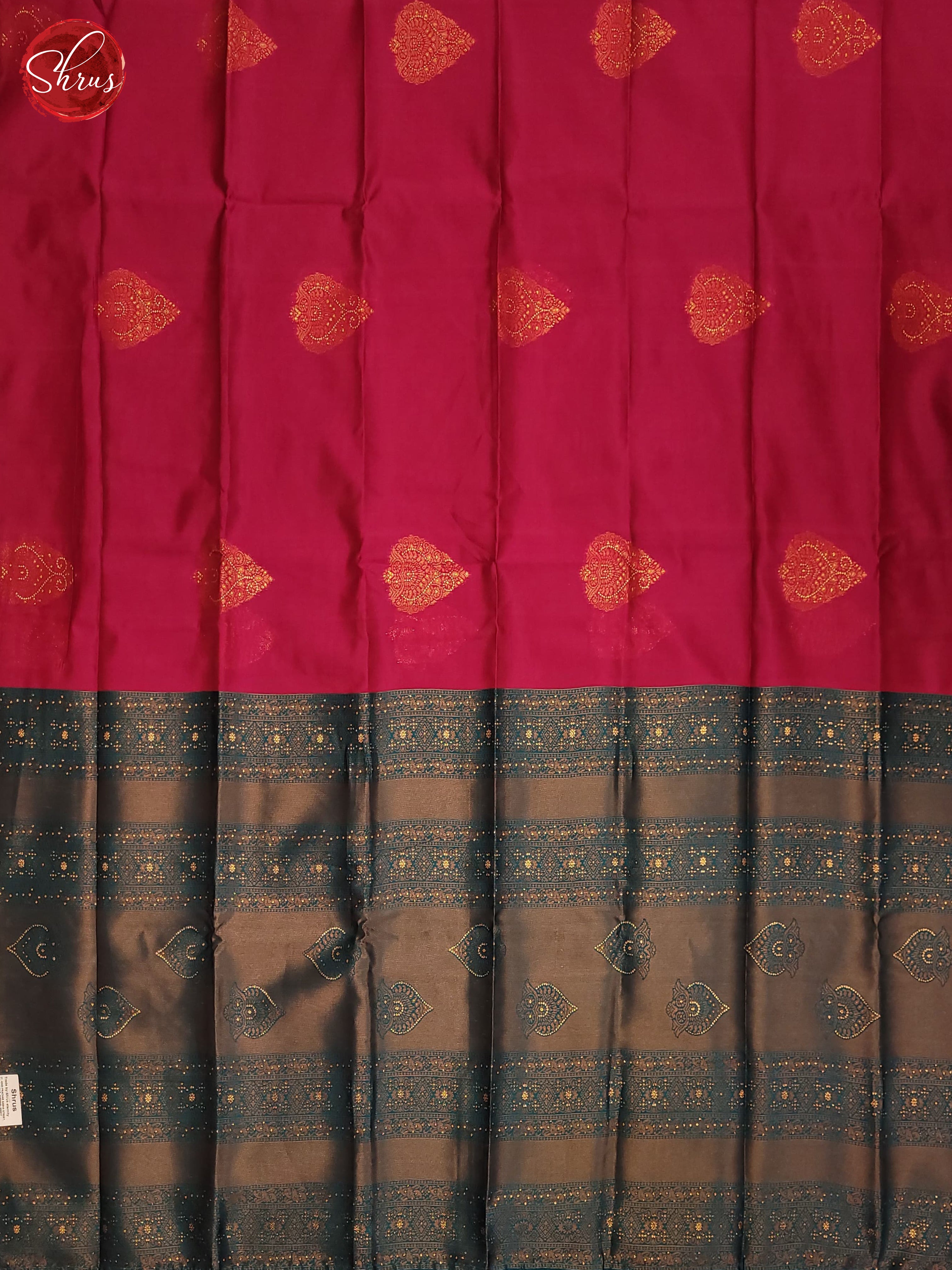 Pink & Blue - Semi Softsilk Saree - Shop on ShrusEternity.com