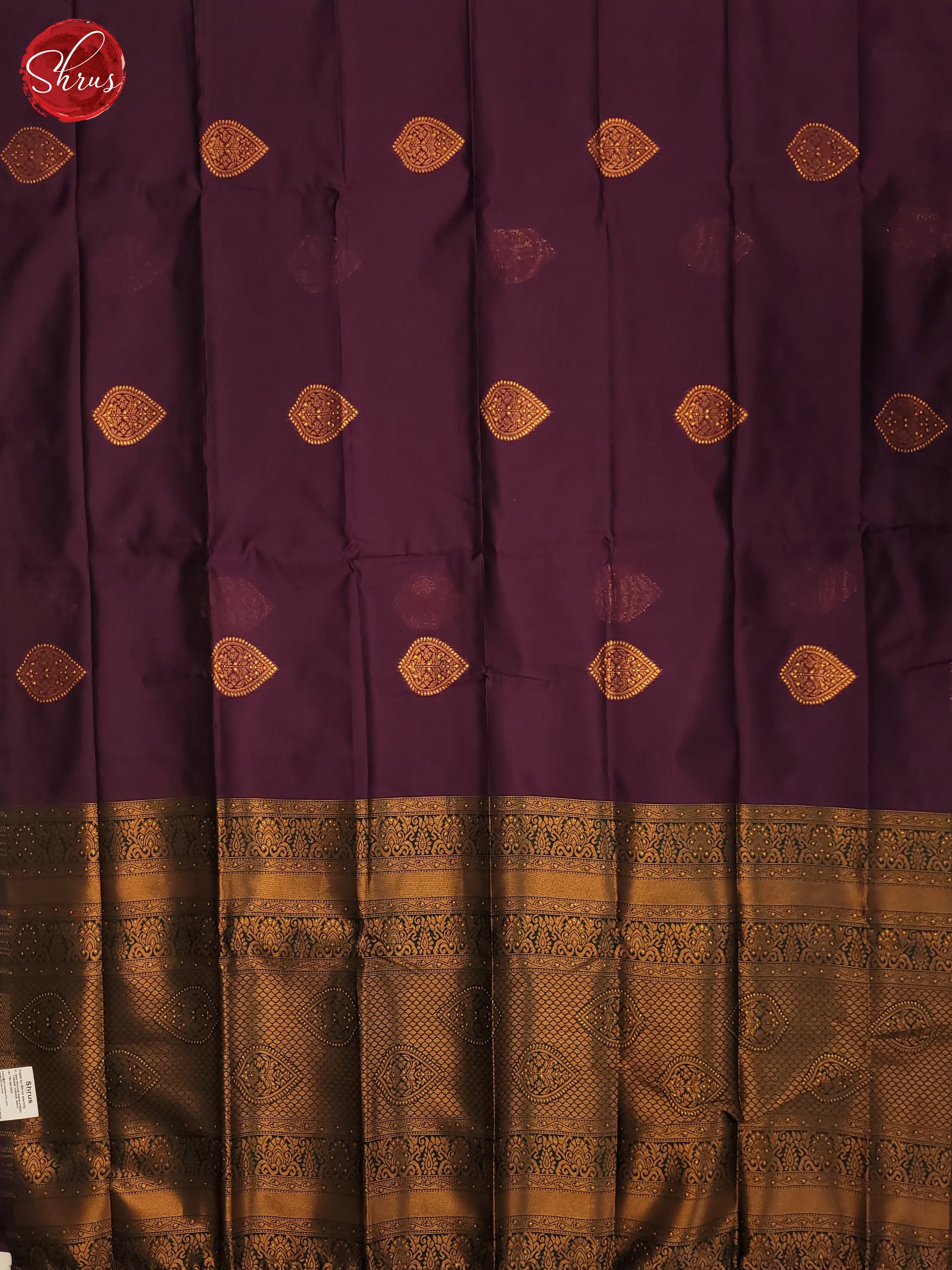 Deep Wine & Green - Semi Softsilk Saree - Shop on ShrusEternity.com