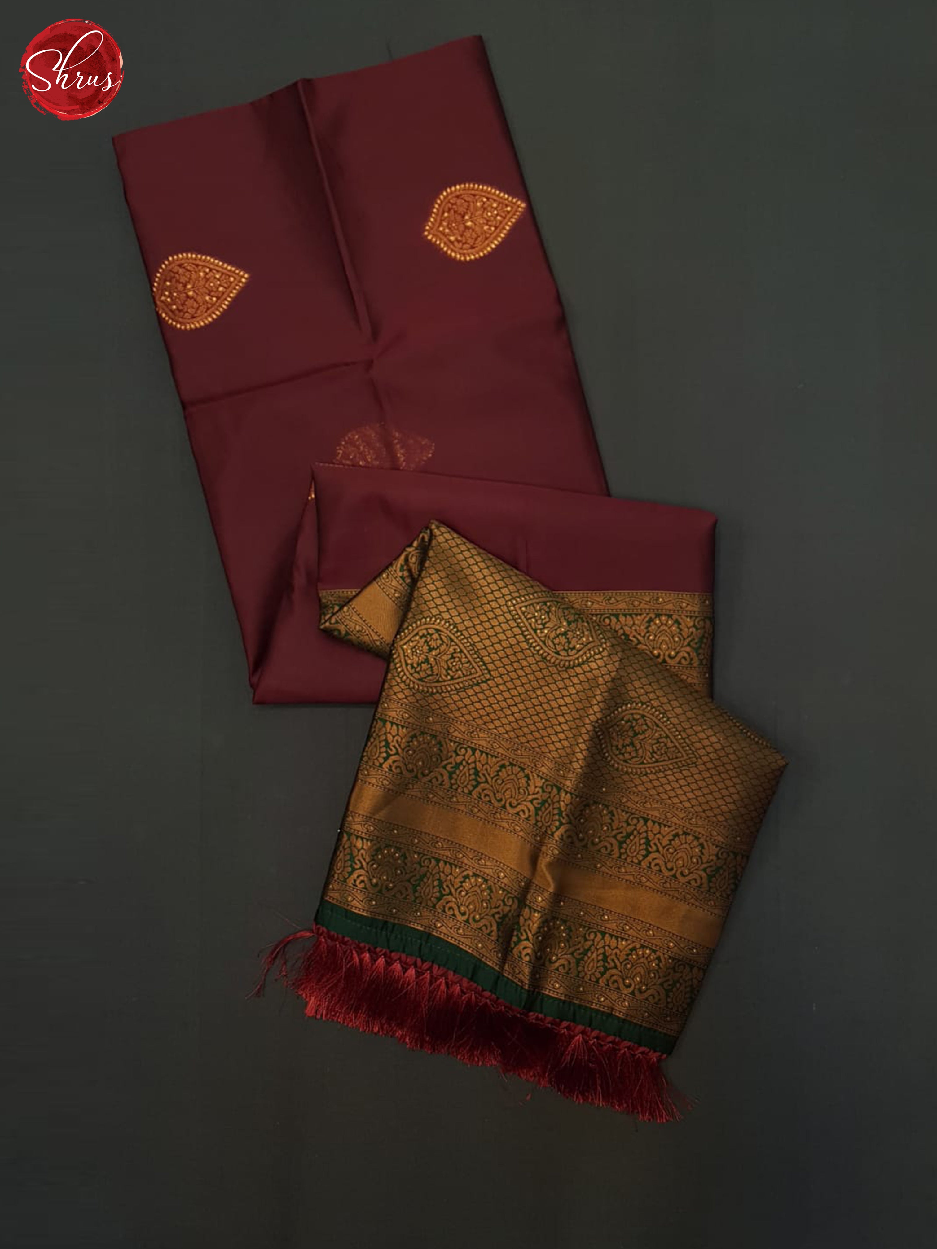 MAroon & Green - Semi Softsilk Saree - Shop on ShrusEternity.com