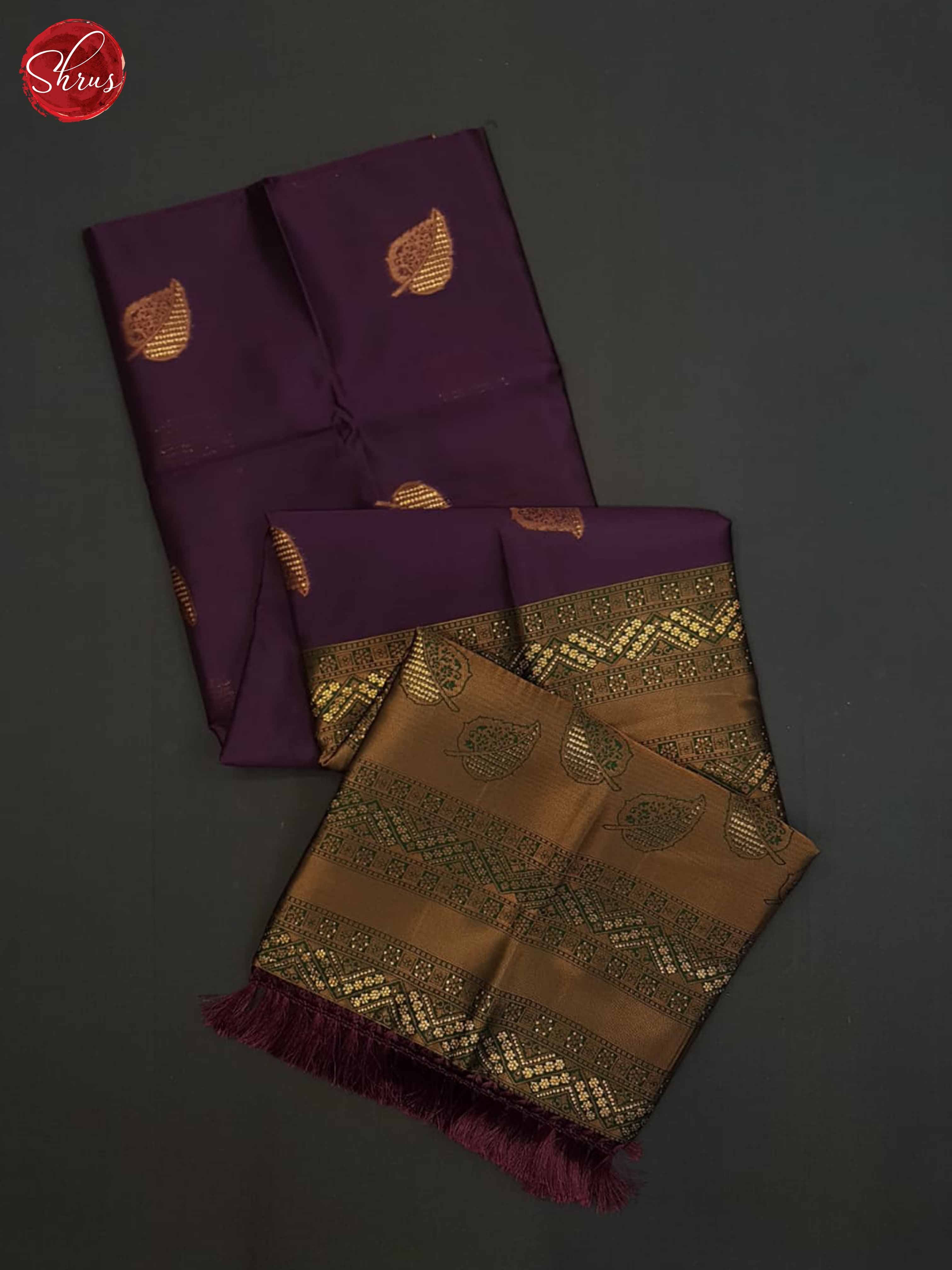 Wine And Green- Semi Soft Silk Saree - Shop on ShrusEternity.com