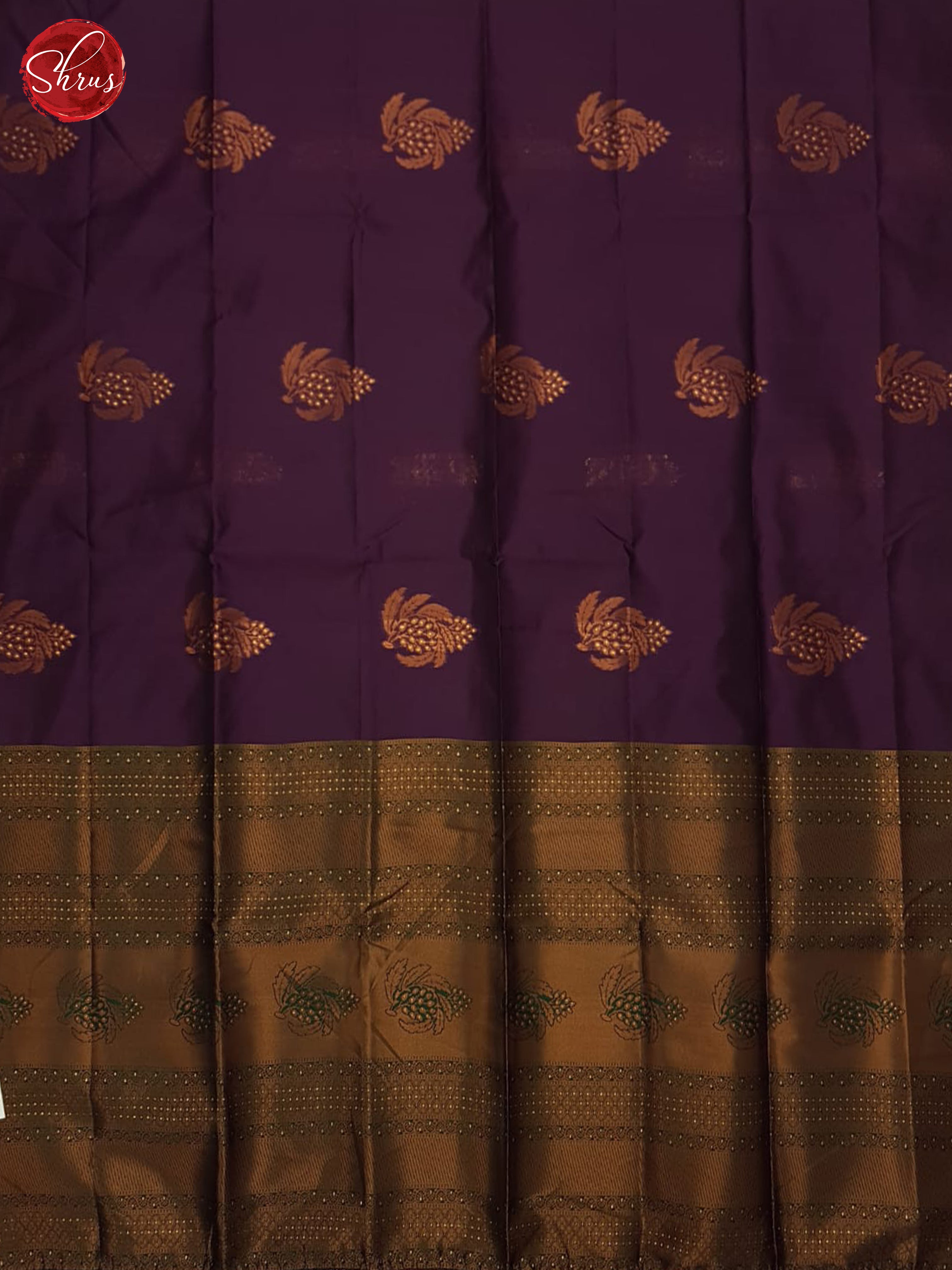 Purple & Green - Semi Softsilk Saree - Shop on ShrusEternity.com