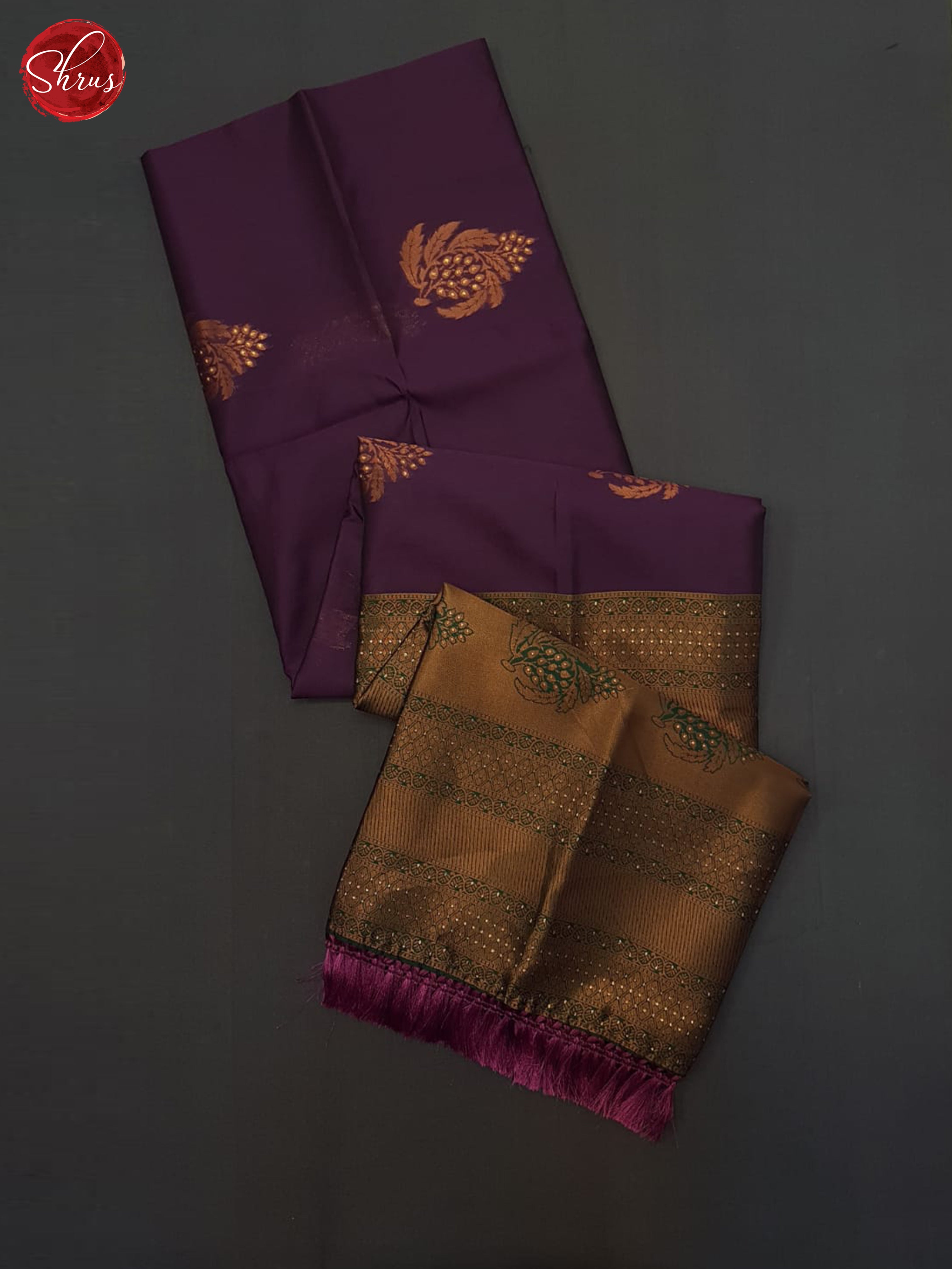 Purple & Green - Semi Softsilk Saree - Shop on ShrusEternity.com