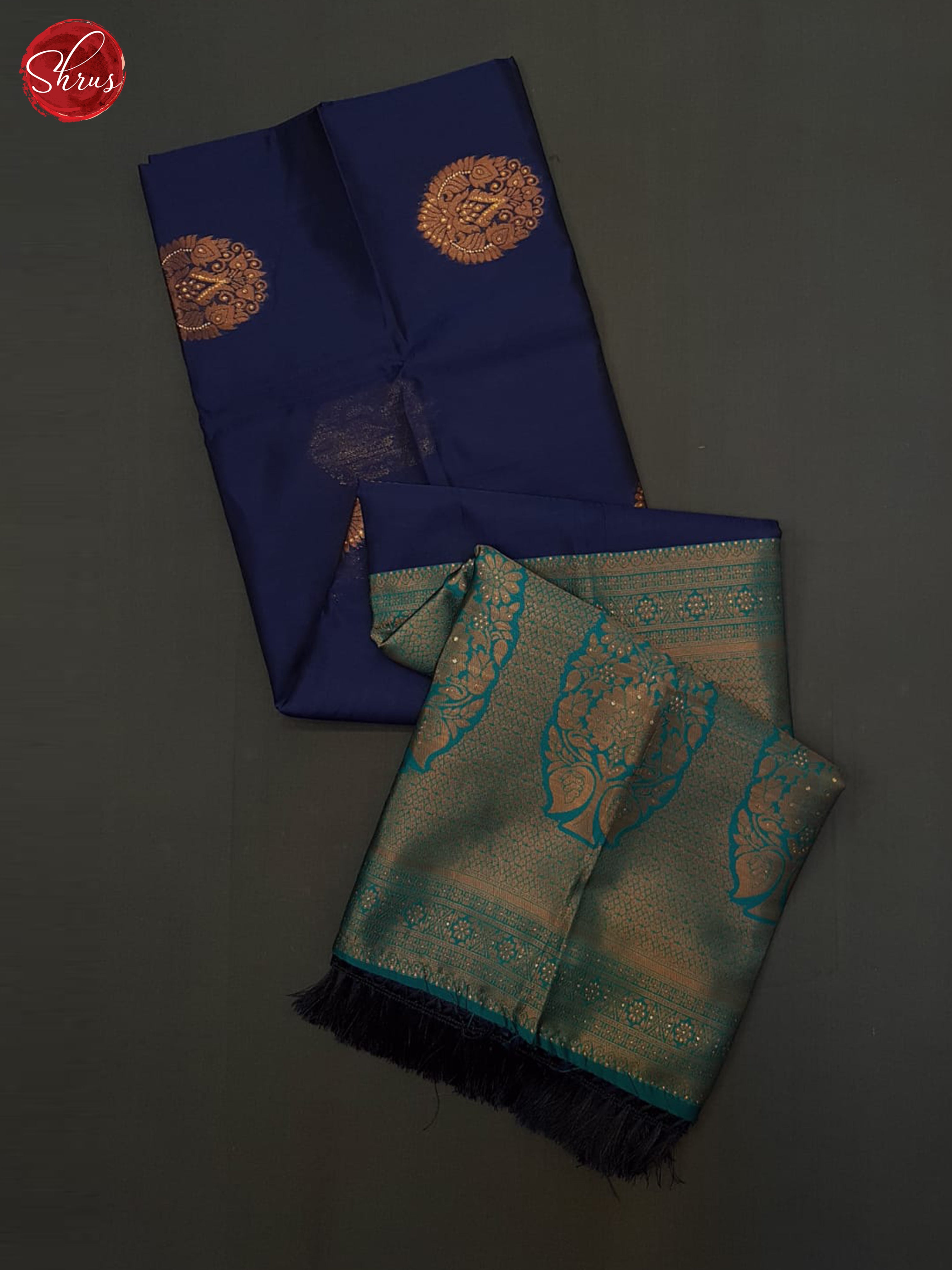 Blue & Teal - Semi Softsilk Saree - Shop on ShrusEternity.com