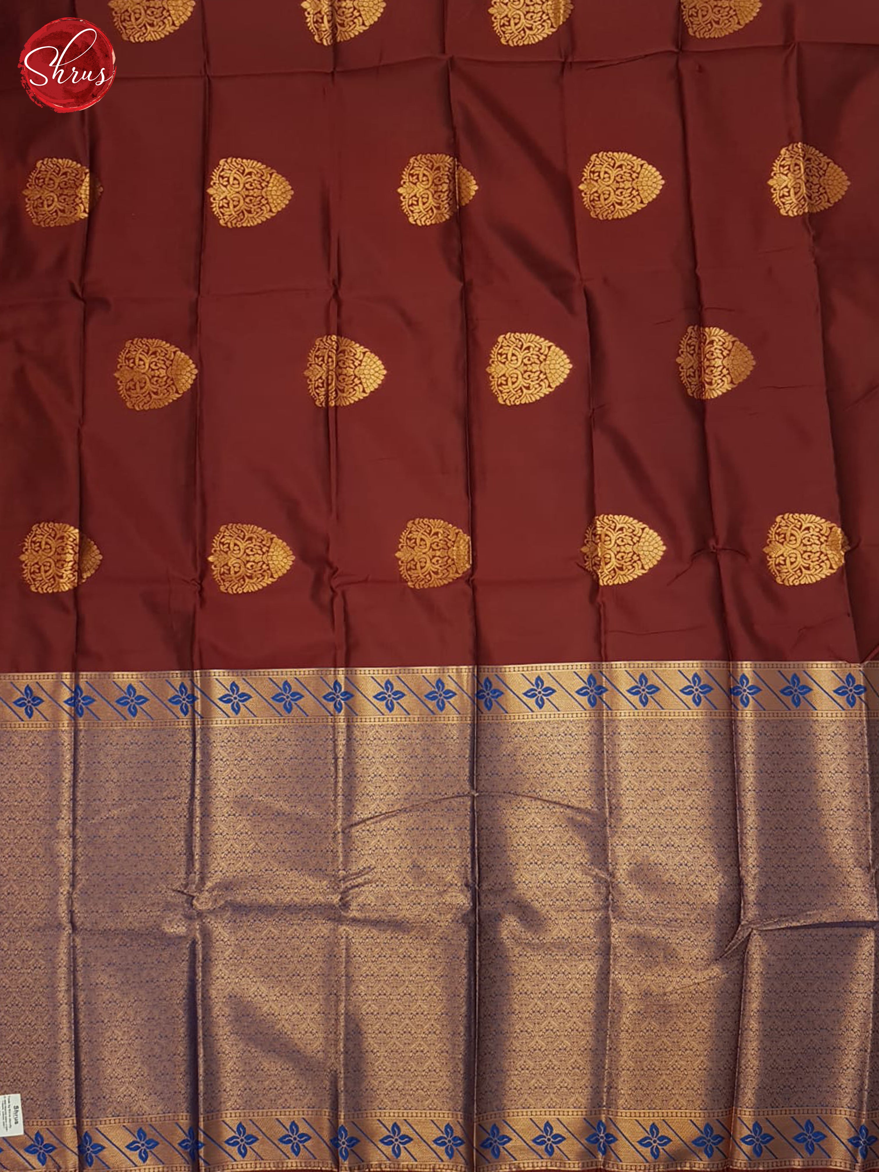 arraku marron and blue - Semi Soft Silk Saree - Shop on ShrusEternity.com
