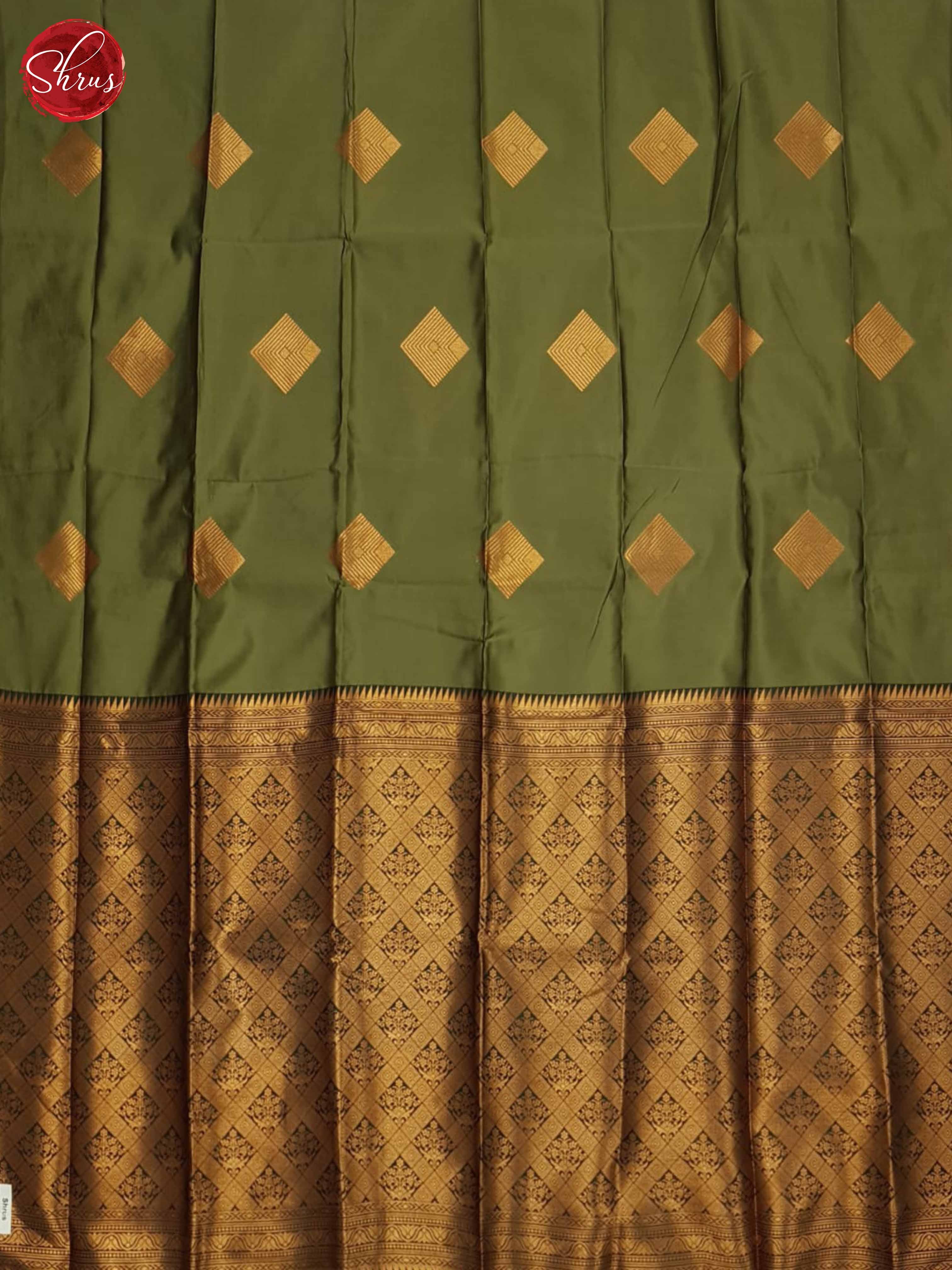 Mehandi Green & Green - Semi Soft Silk Saree - Shop on ShrusEternity.com