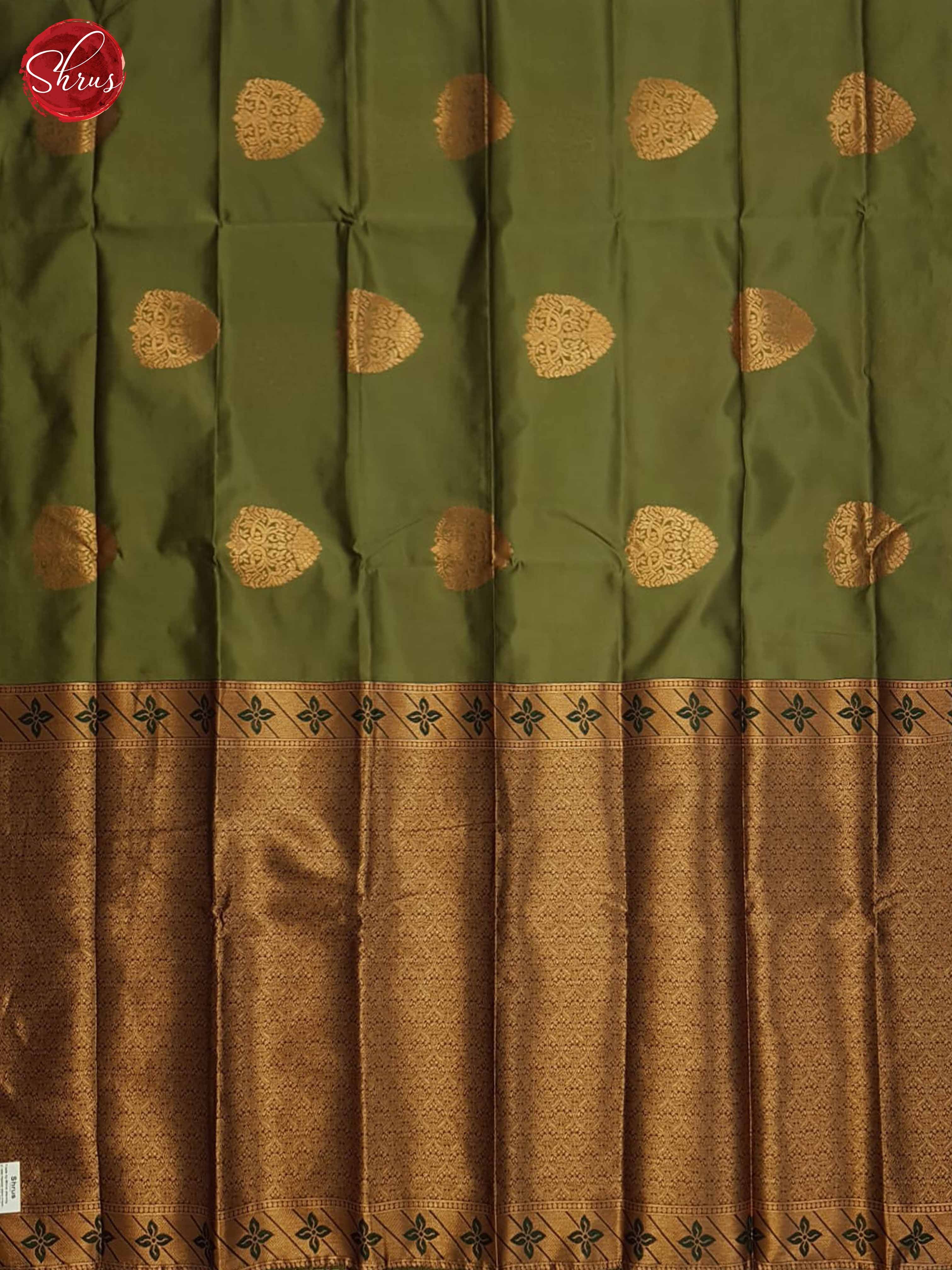 Army  Green And Green- Semi Soft Silk Saree - Shop on ShrusEternity.com