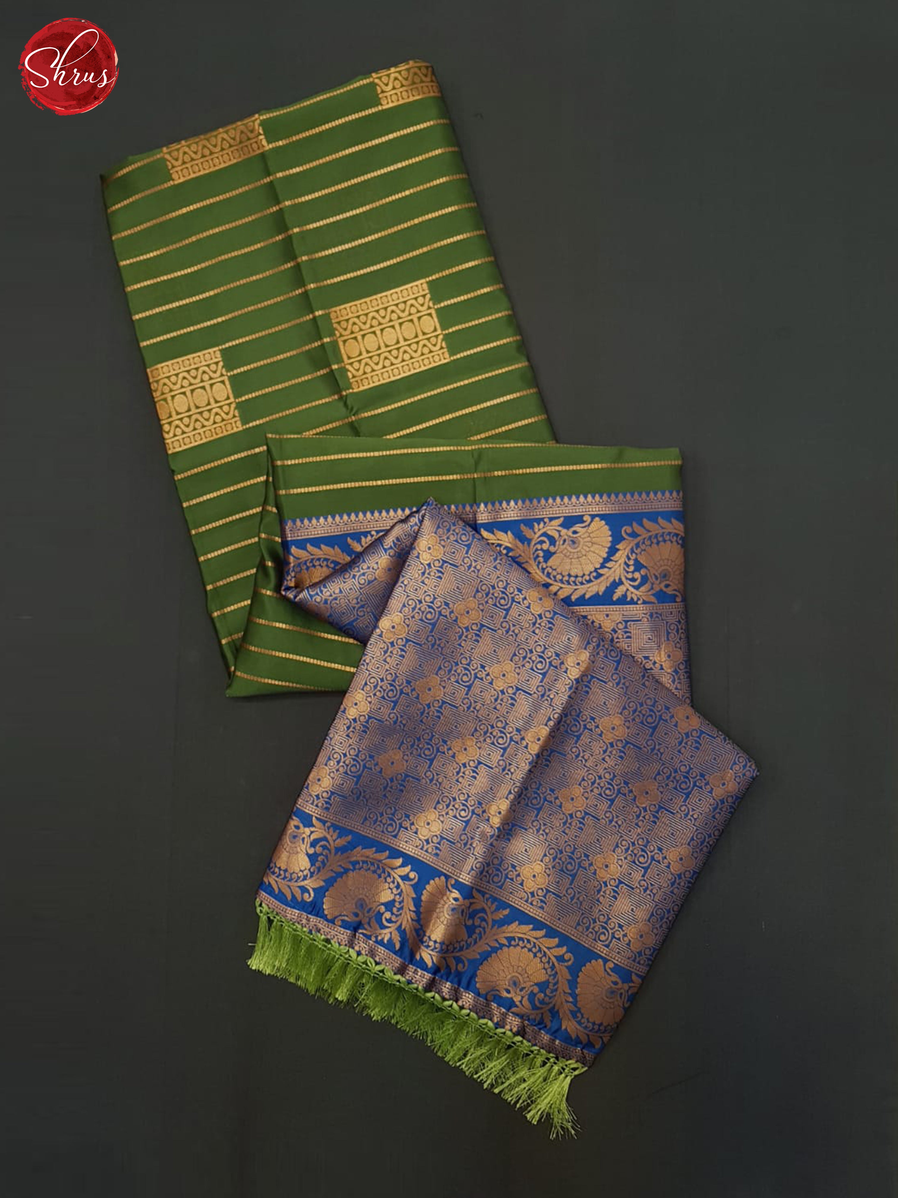 Green& Blue - Semi Softsilk Saree - Shop on ShrusEternity.com