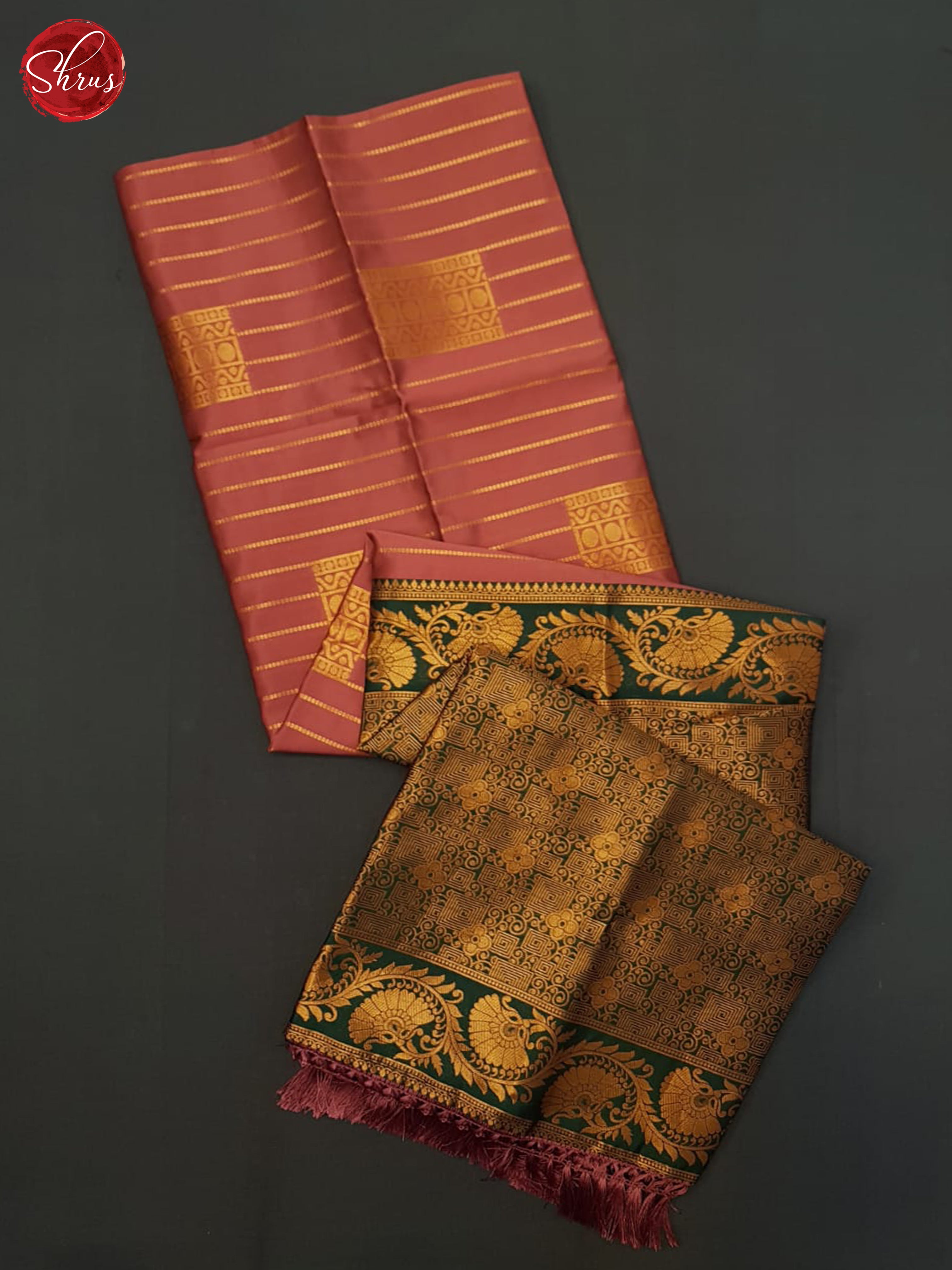 Pink  & Green - Semi Softsilk Saree - Shop on ShrusEternity.com