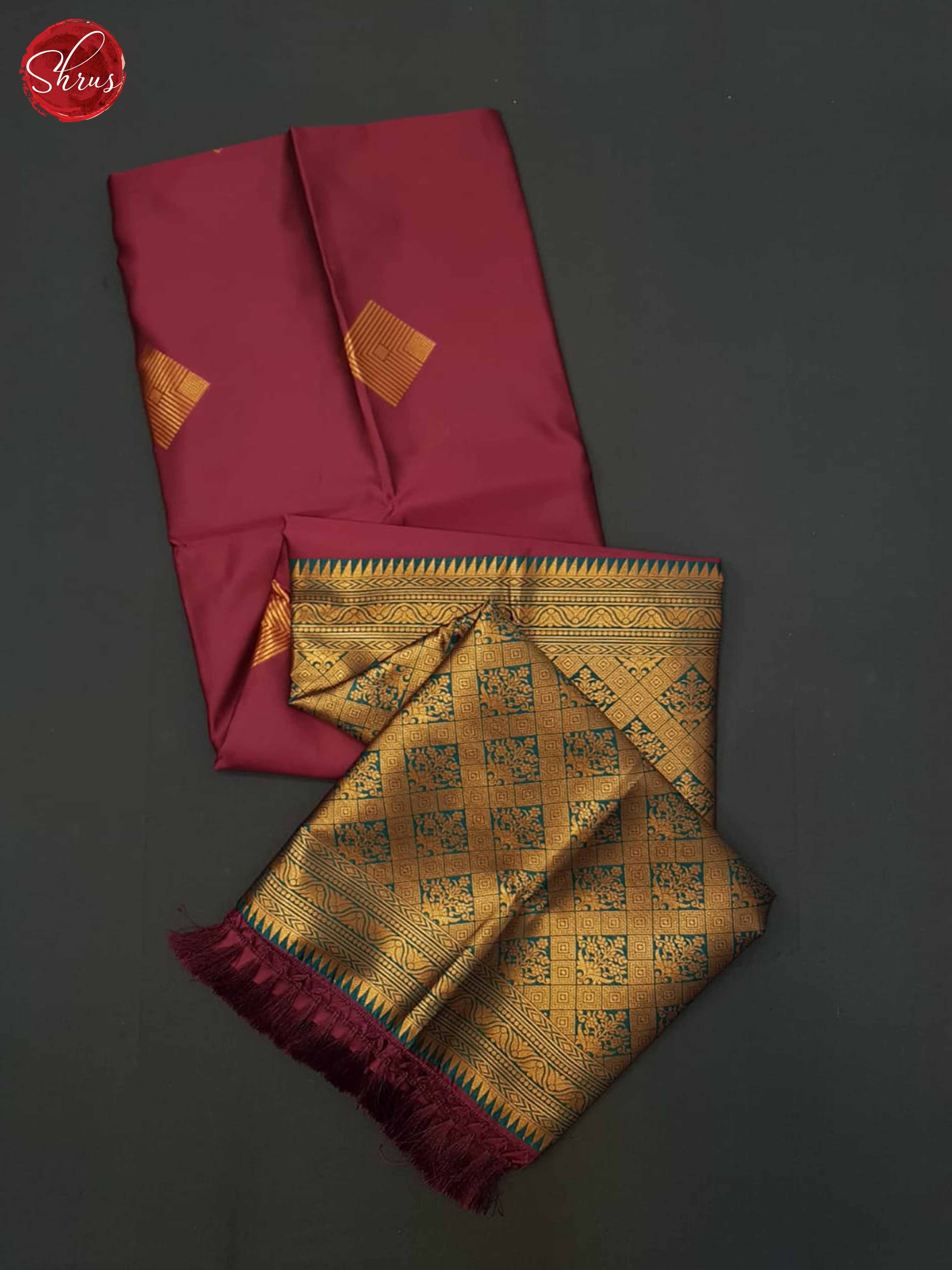 Maroon & Green - Semi Soft Silk Saree - Shop on ShrusEternity.com