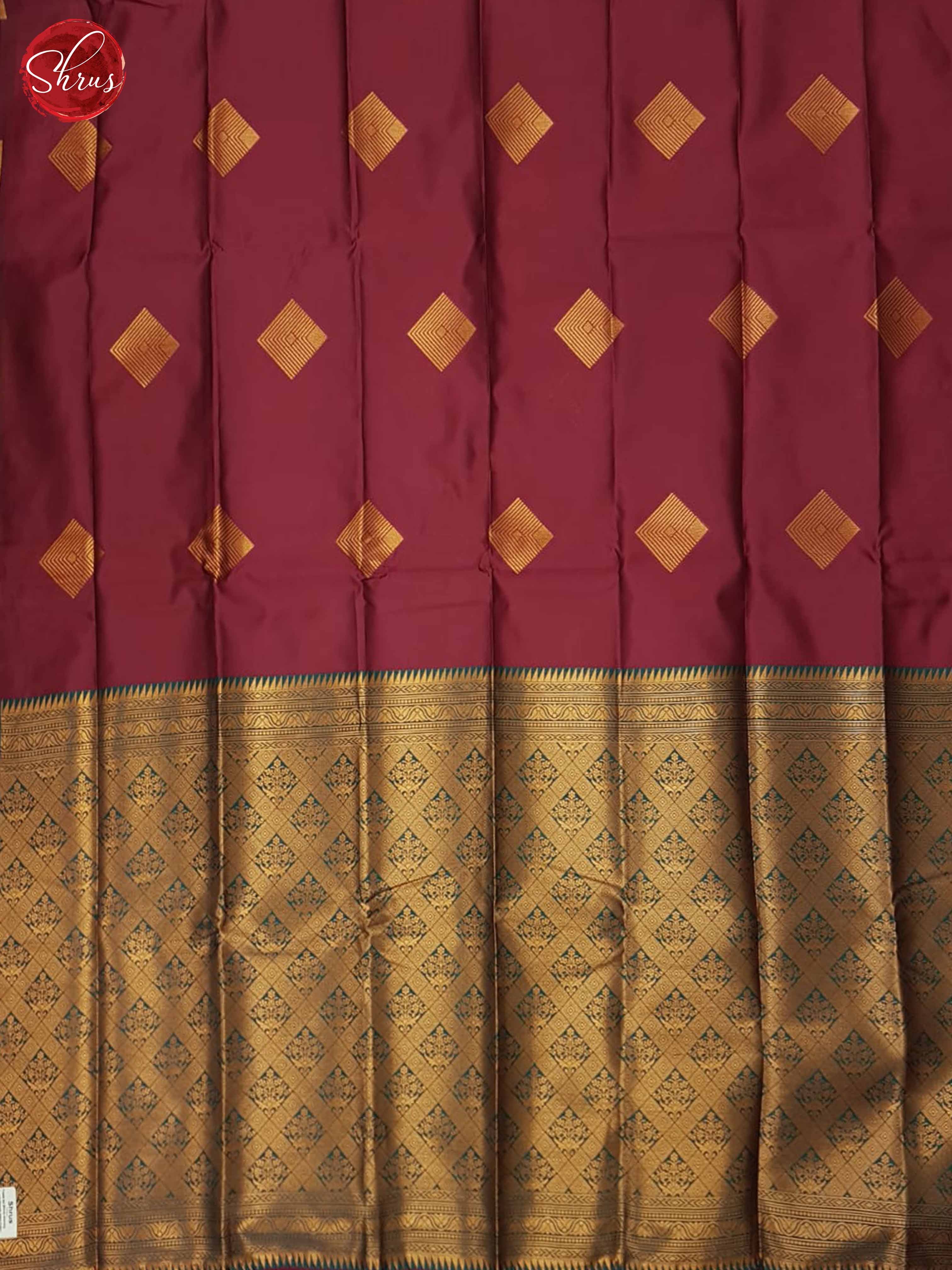 Maroon & Green - Semi Soft Silk Saree - Shop on ShrusEternity.com