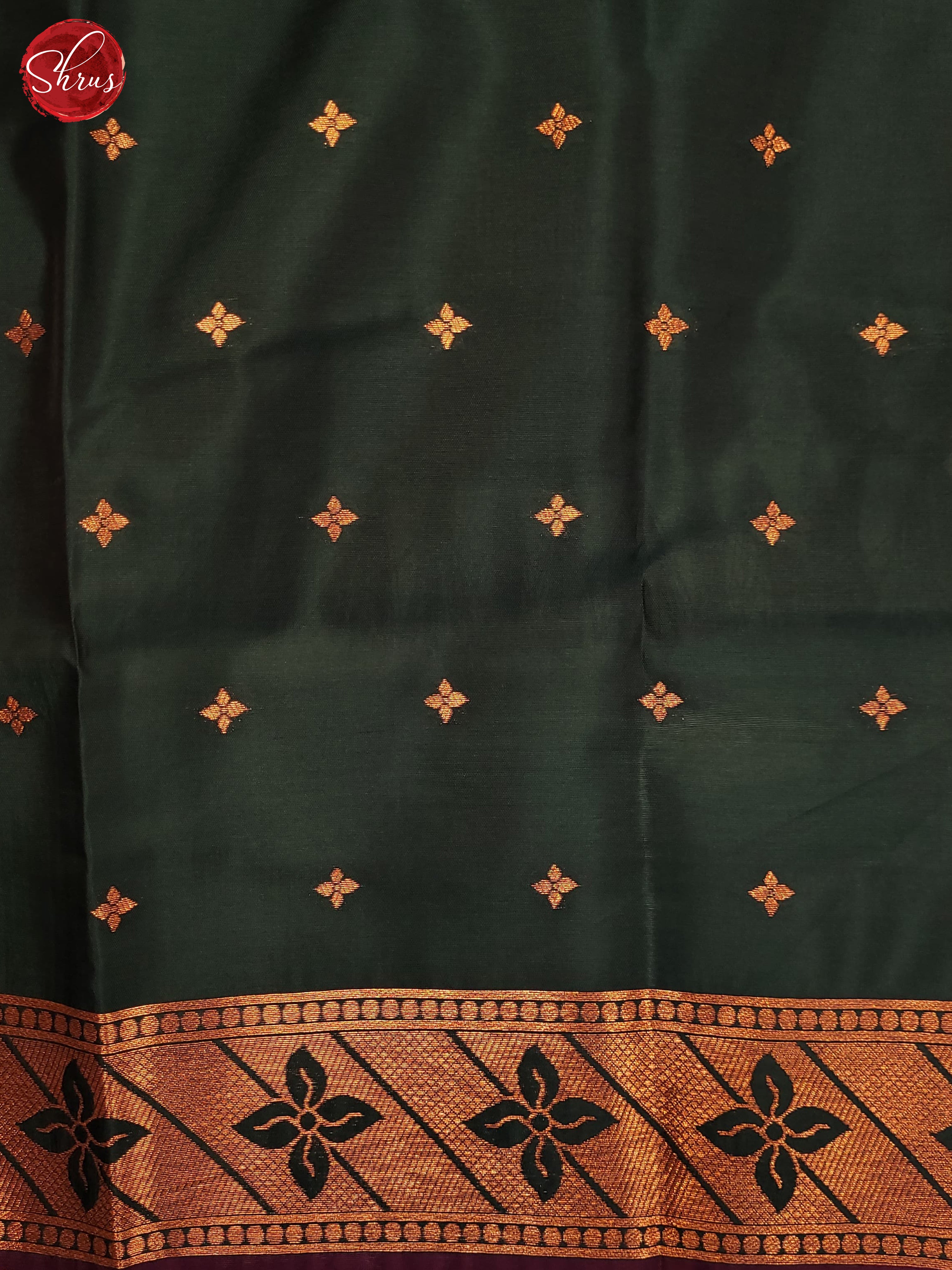 Deep Wine & Green- Semi Softsilk Saree - Shop on ShrusEternity.com