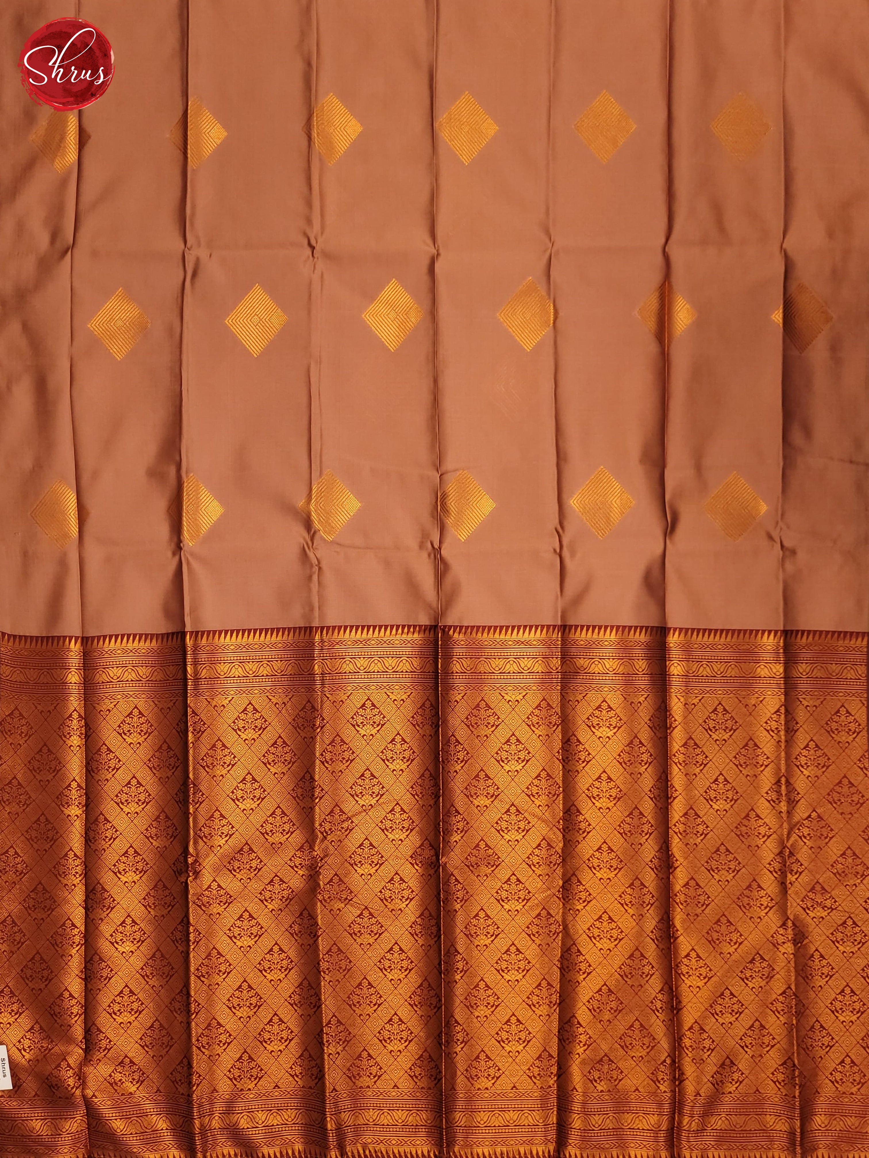 Peach & Maroon - Semi Soft Silk Saree - Shop on ShrusEternity.com